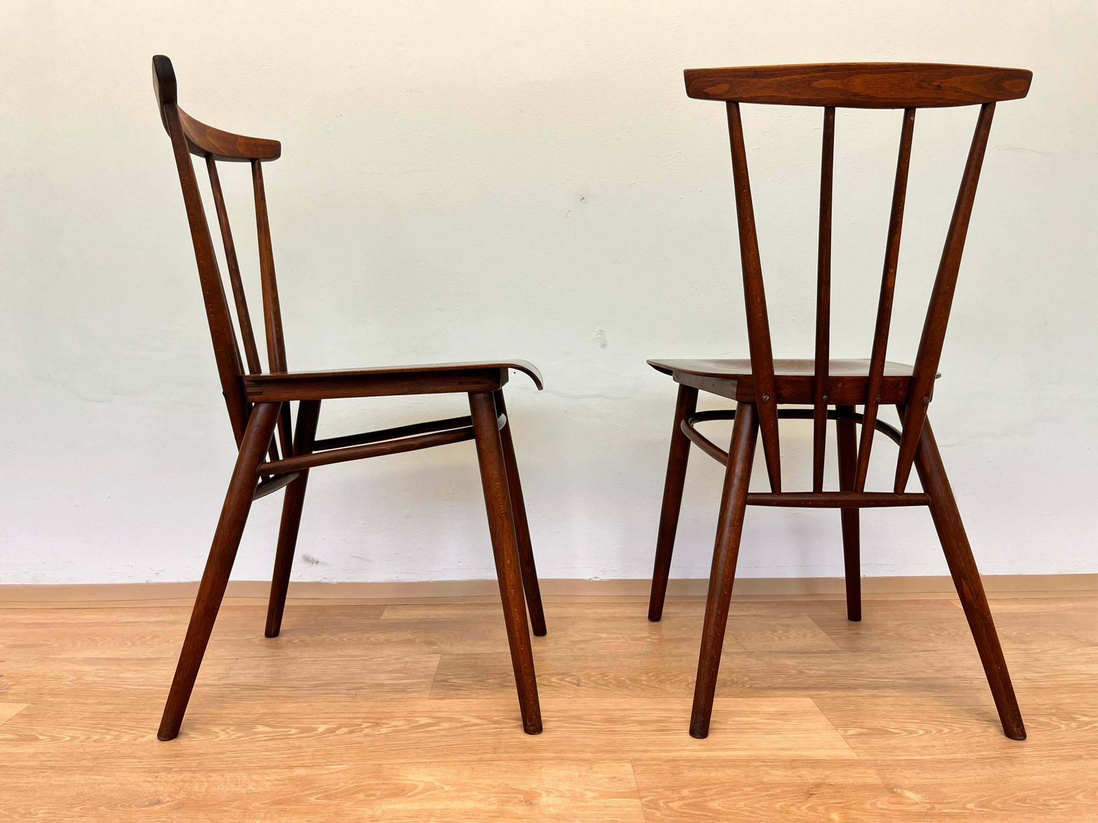 Set Of Four Mid Century Design Wooden Dining Chairs By Ton   1960s photo 900.0