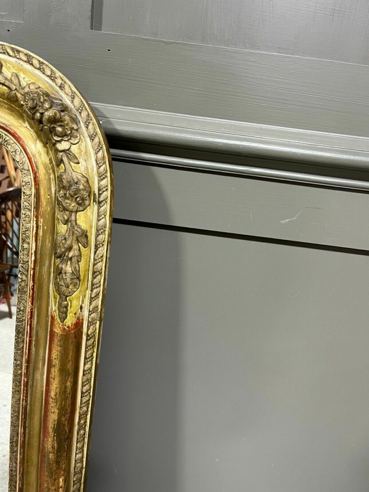 Antique Mirror French Gilded Wood Carved Frame Circa Late 1880’s photo 295.0