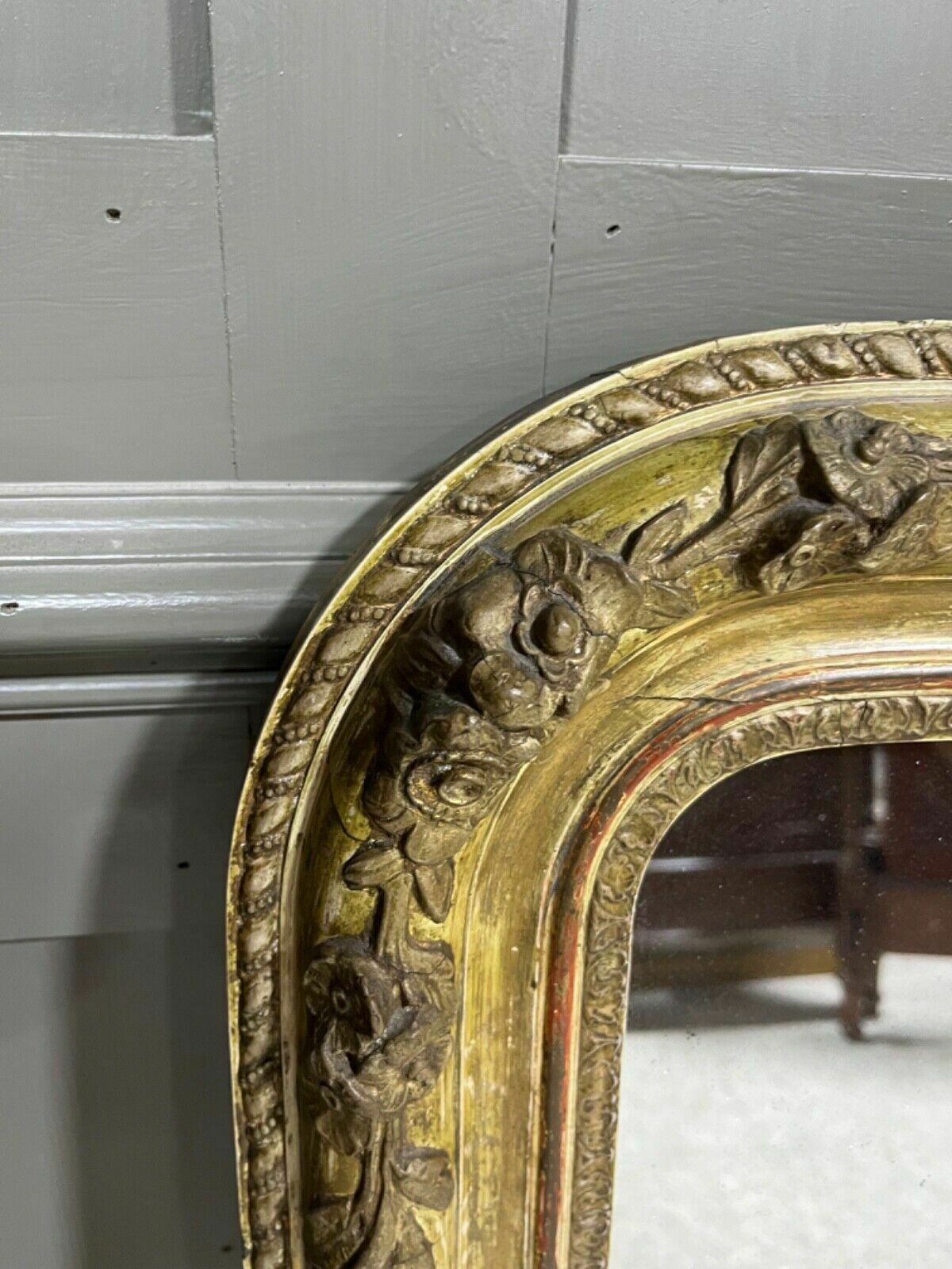 Home Decor Antique Mirror French Gilded Wood Carved Frame Circa Late 1880’s photo