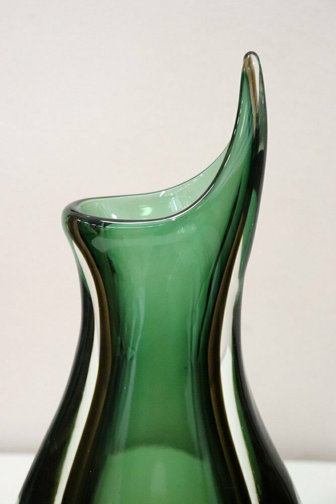 Tall Italian Vase In Murano Art Glass Attributed To Flavio Poli For Seguso, 1960s photo vinterior
