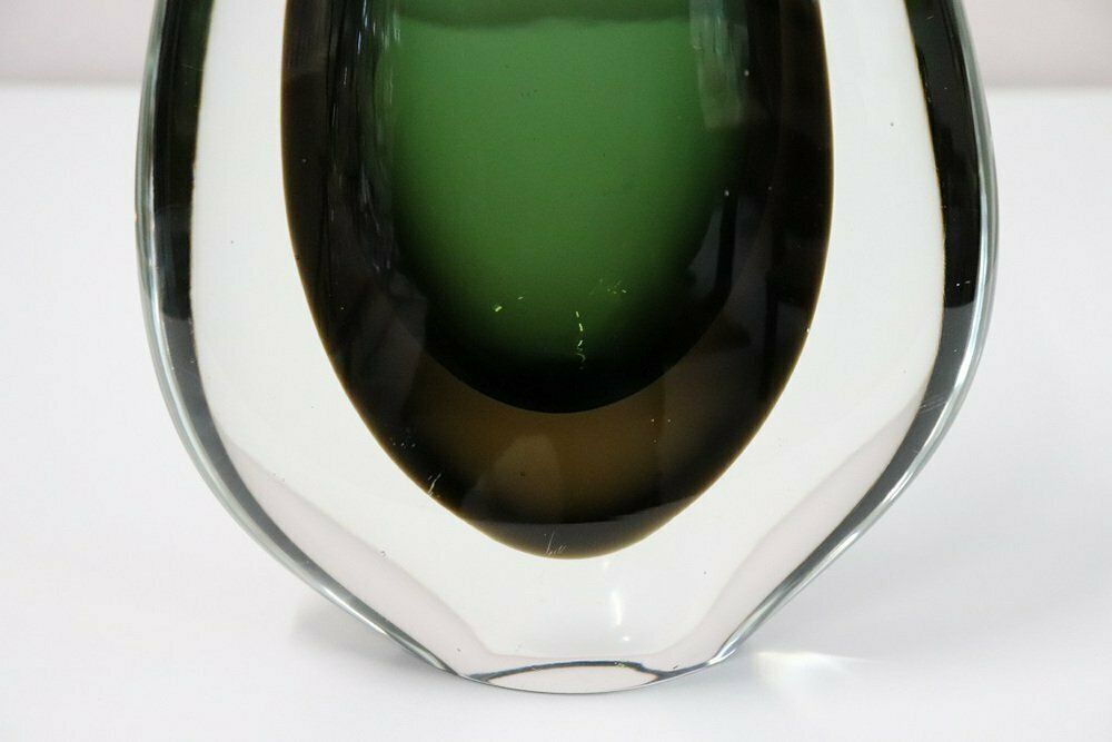 Home Decor Tall Italian Vase In Murano Art Glass Attributed To Flavio Poli For Seguso, 1960s photo