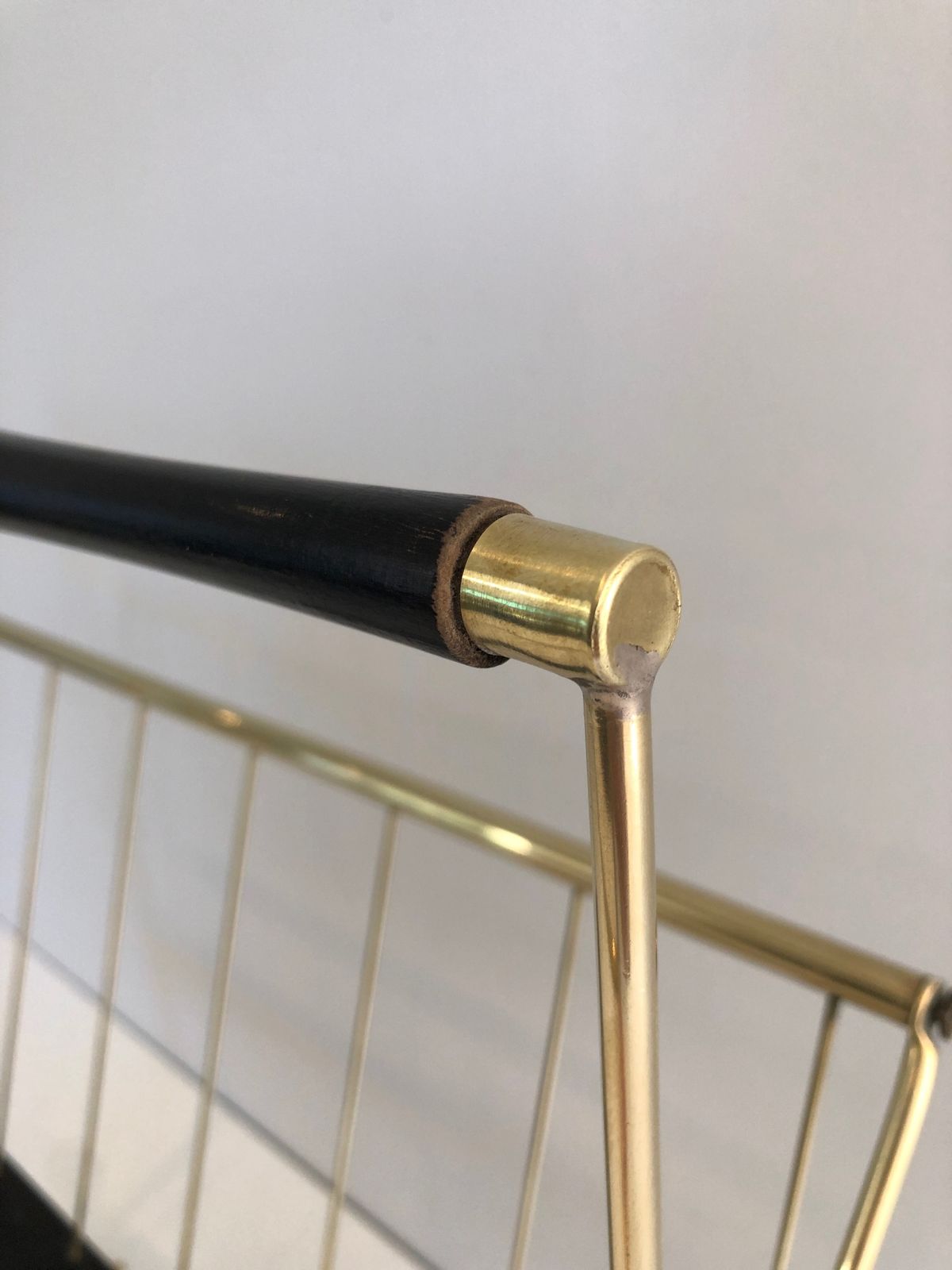 Magazine Rack In Blackened Wood And Brass photo 580.0
