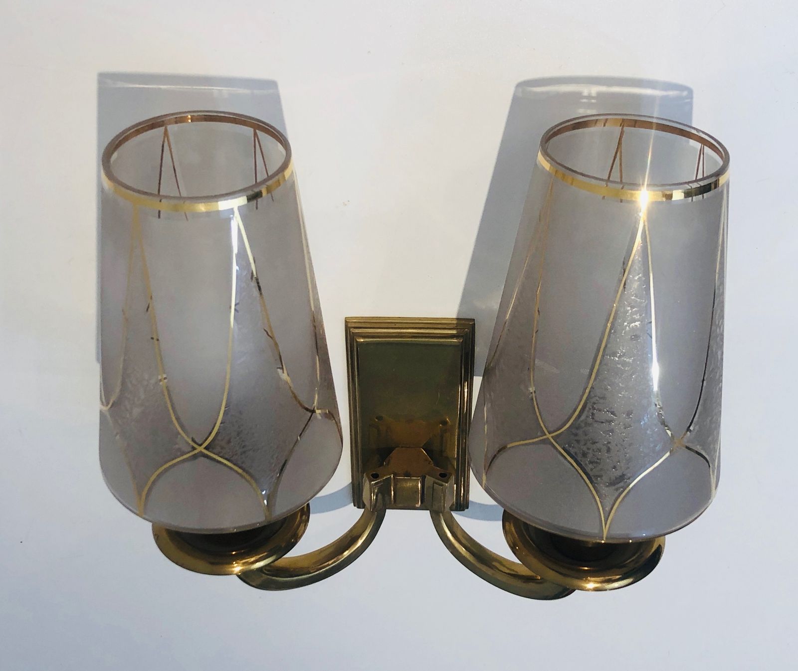 Lighting Pair Of Art Deco Sconces In The Taste Of Perzel. photo
