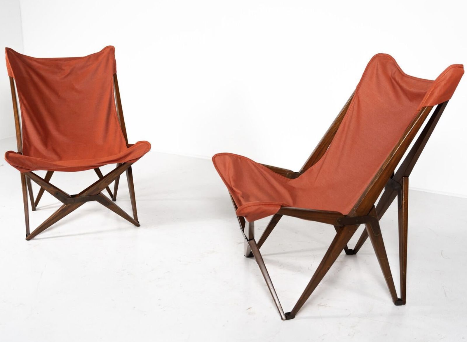photo furniture Pair Of Red Tripolina Folding Chairs By Joseph B. Fenby