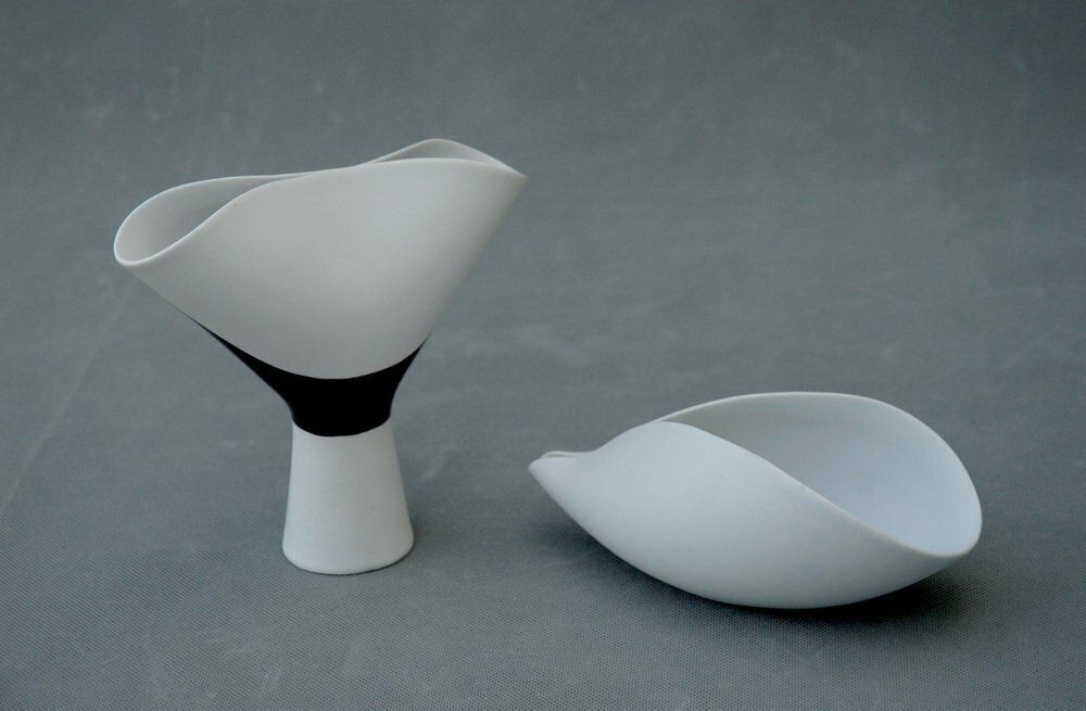 Veckla Vase & Bowl Set By Stig Lindberg For Gustavsberg, Sweden, 1950s, Set Of 2 photo vinterior