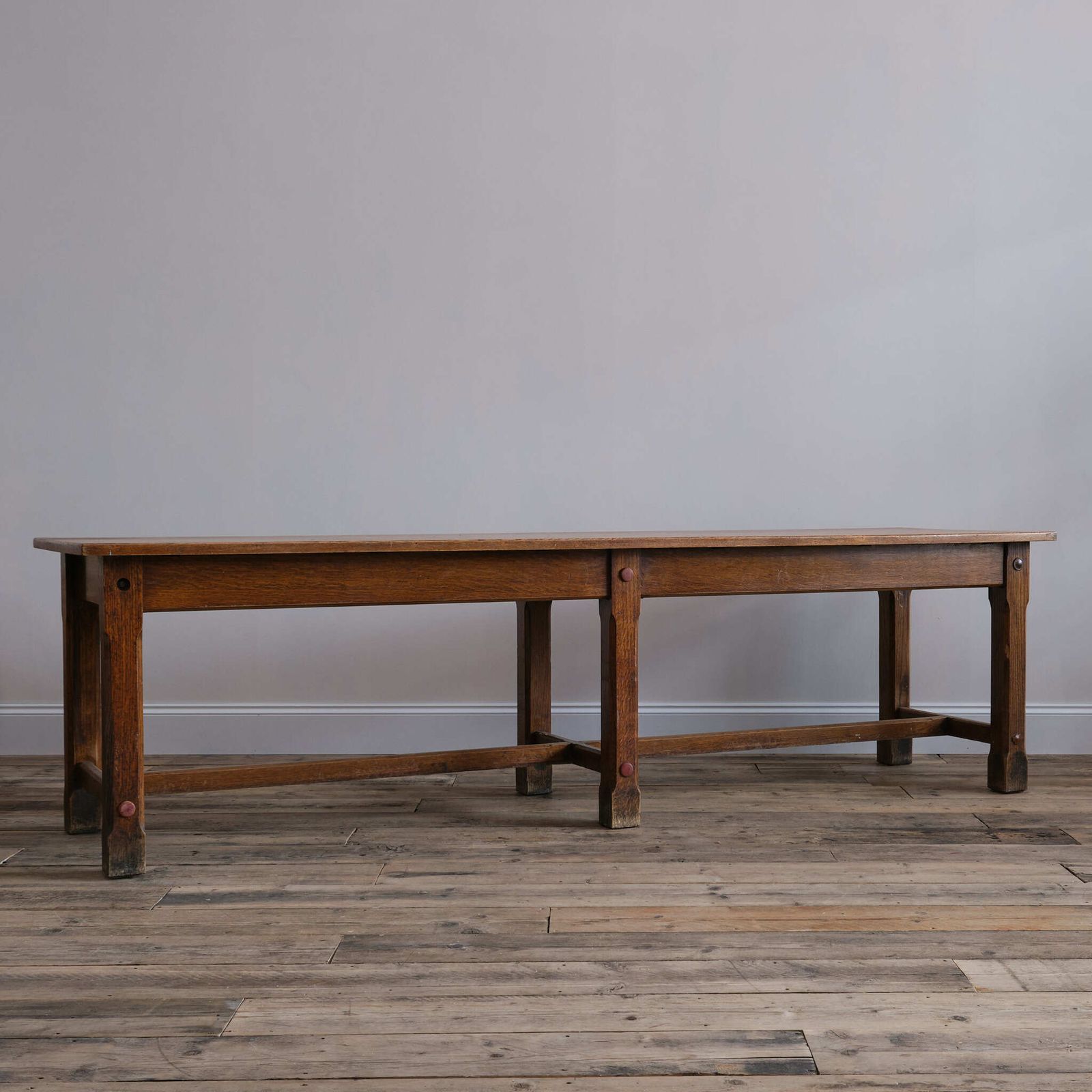 photo vintage Antique Early 20th Century Oak Refectory Dining Table