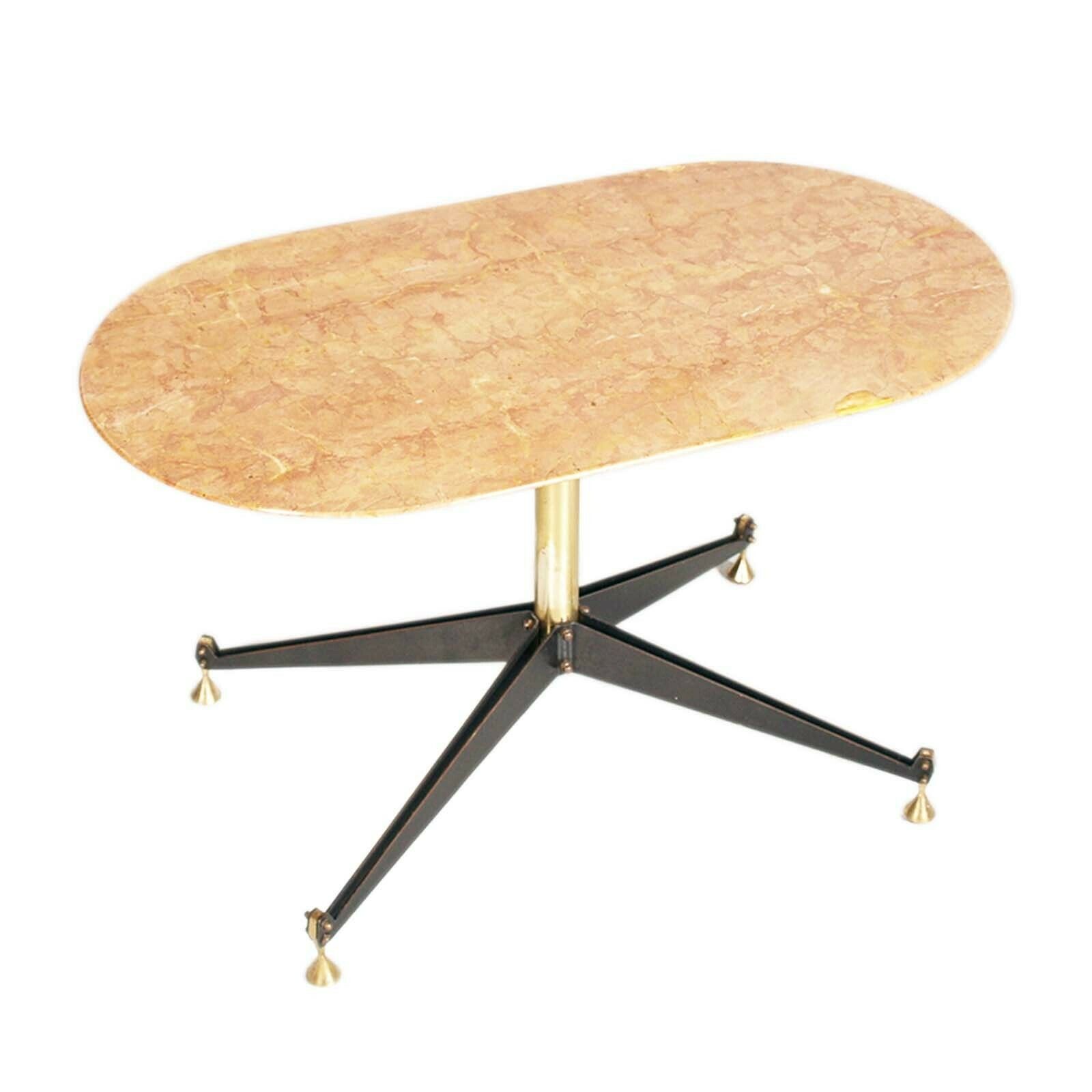 Mid Century Coffee Table By Rima, Gio Ponti Attributable , Iron , Brass , Marble