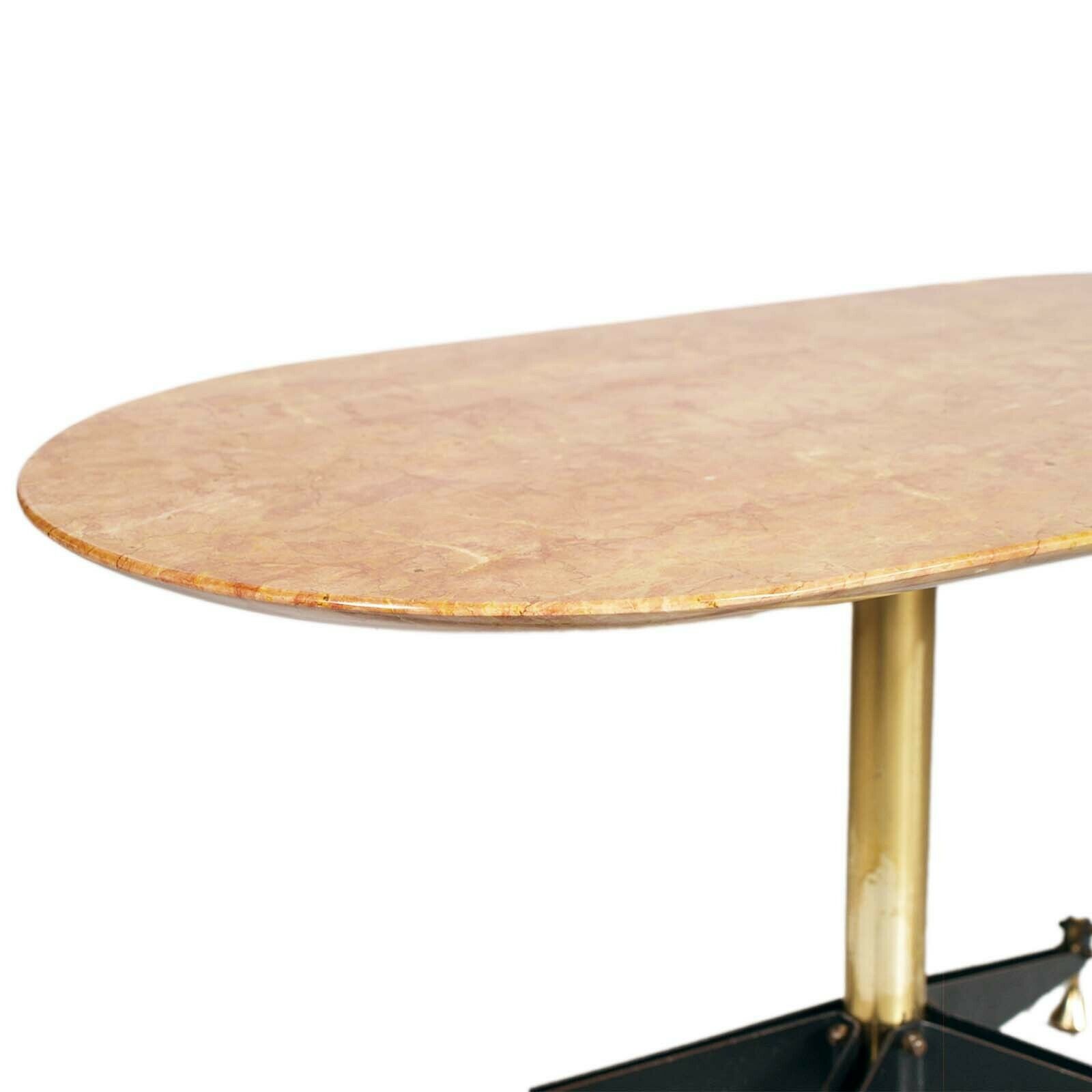 Mid Century Coffee Table By Rima, Gio Ponti Attributable , Iron , Brass , Marble photo 4600.0
