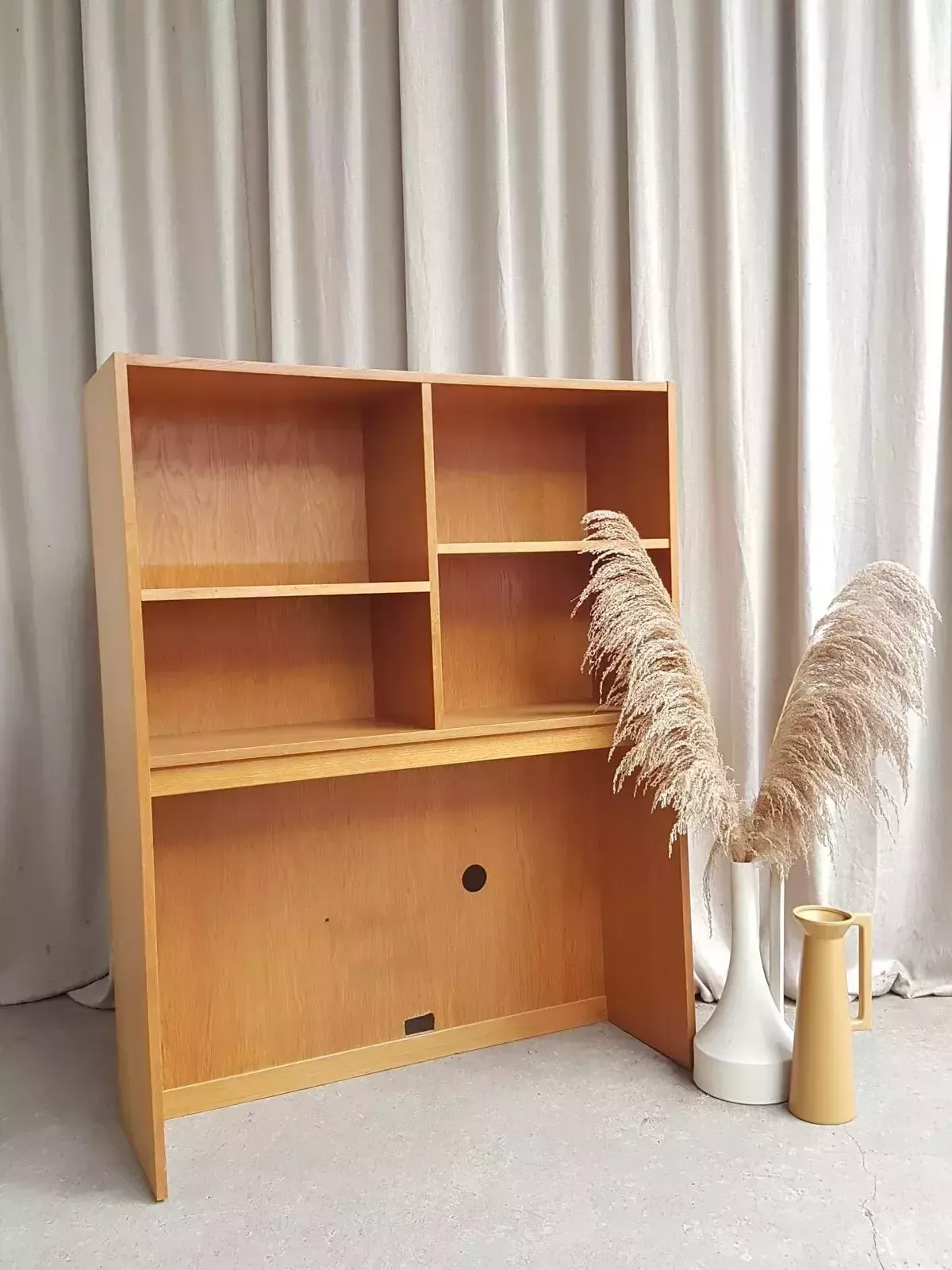 Vtg Mid Century Danish Oak Bookcase Shelving Wall Unit Retro Scandi