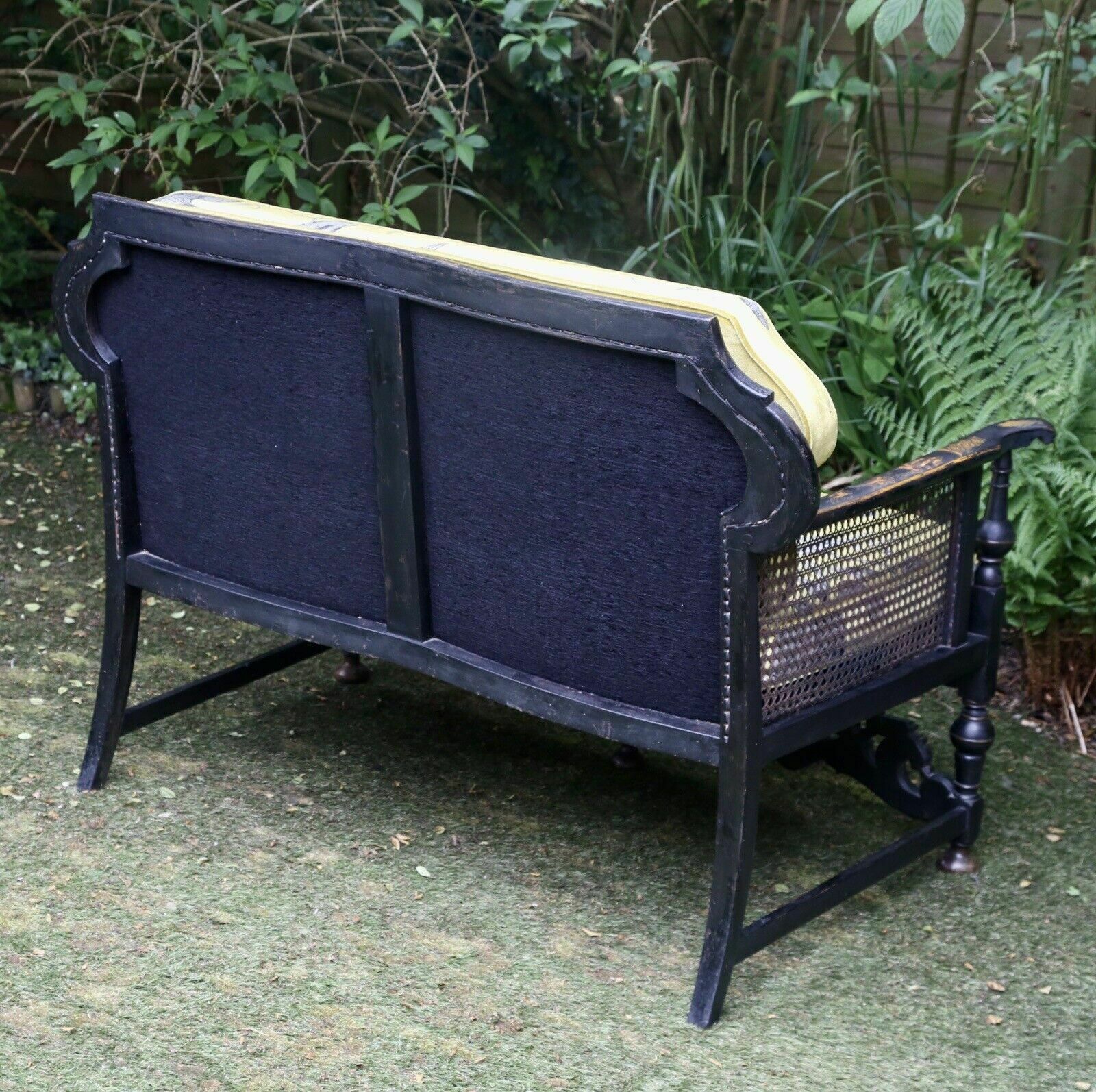 photo furniture Liberty Of London Style Black Lacquered Chinoiserie 2 Seater Sofa
