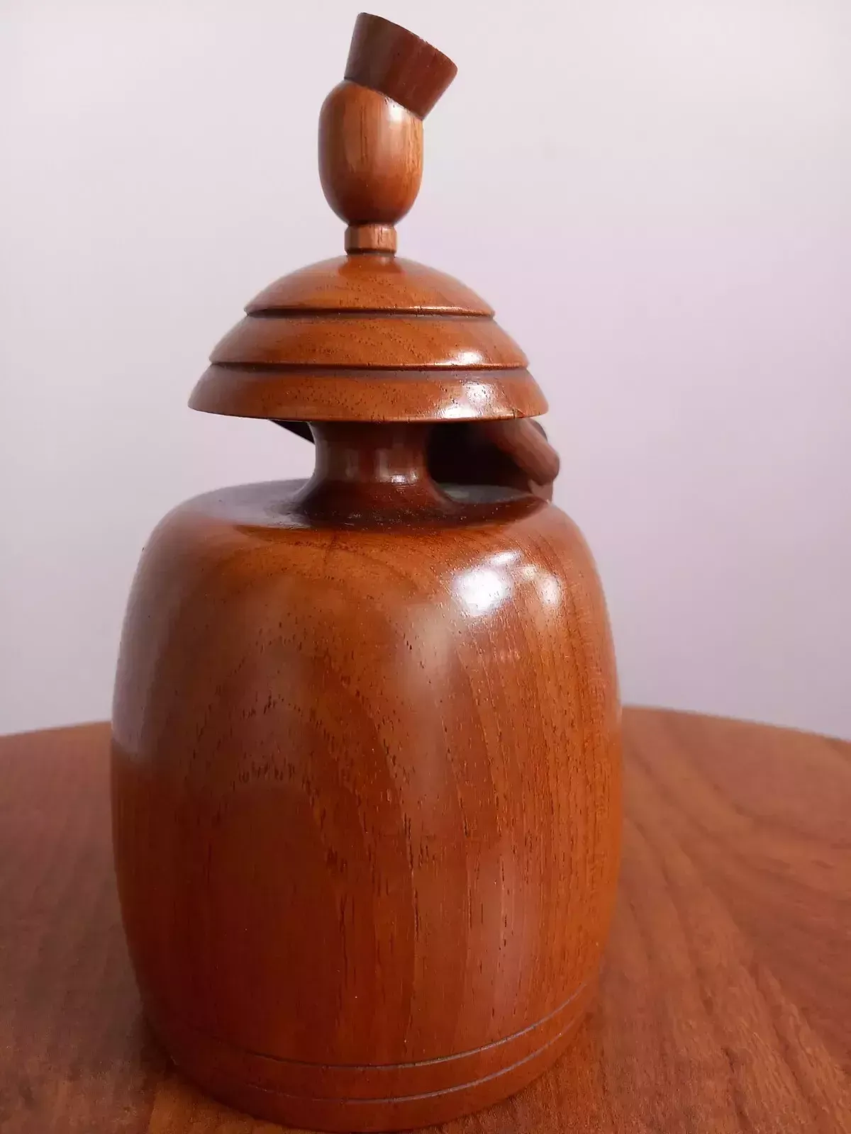 Mid Century Teak Counter / Reception Bell Ann Teak Bell photo vintage
