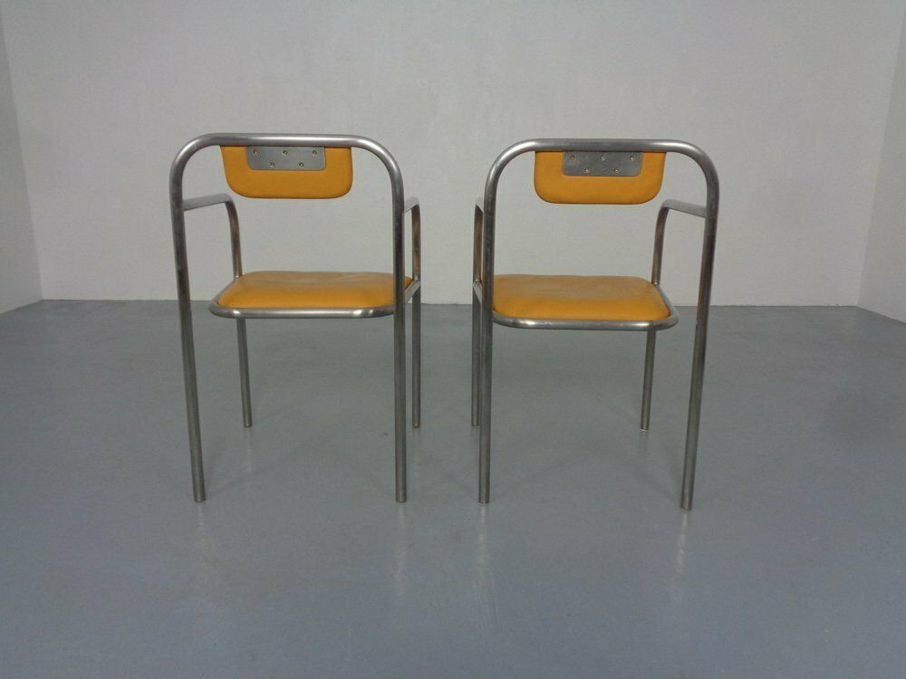 photo furniture Minimalist Tubular Steel Armchairs By Thomas Wendtland, 1970s, Set Of 2