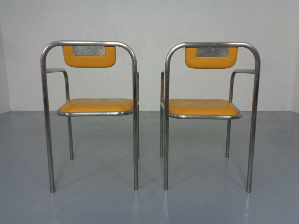 photo for sale Minimalist Tubular Steel Armchairs By Thomas Wendtland, 1970s, Set Of 2
