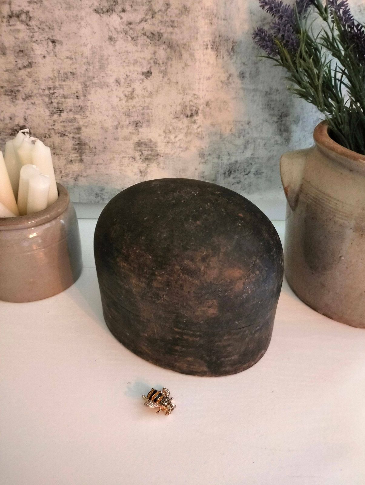 French Antique Wooden Hat Mold, Hat Mould, Milliners Block, Mold For Milliner, Form For Hat, Hat Stand, Shop Display