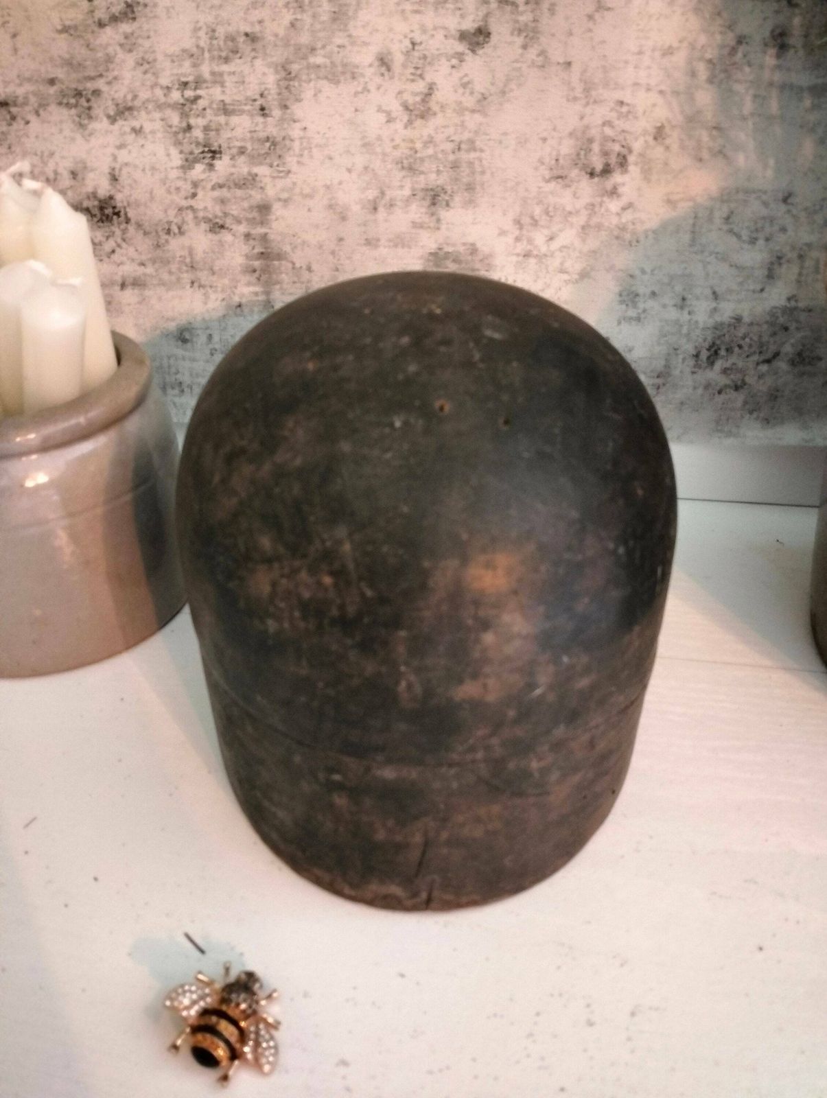 French Antique Wooden Hat Mold, Hat Mould, Milliners Block, Mold For Milliner, Form For Hat, Hat Stand, Shop Display photo 150.0