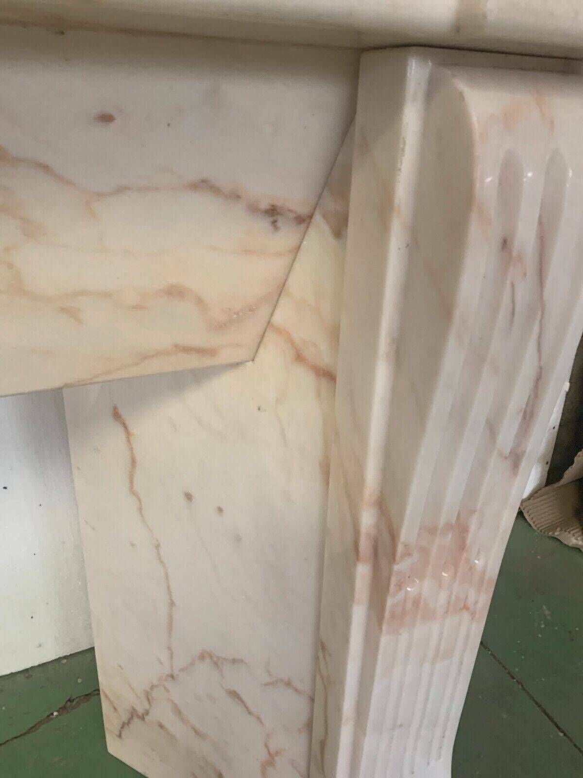 Louis XVI Style Fireplace In Pink Veined Marble XX Century photo furniture