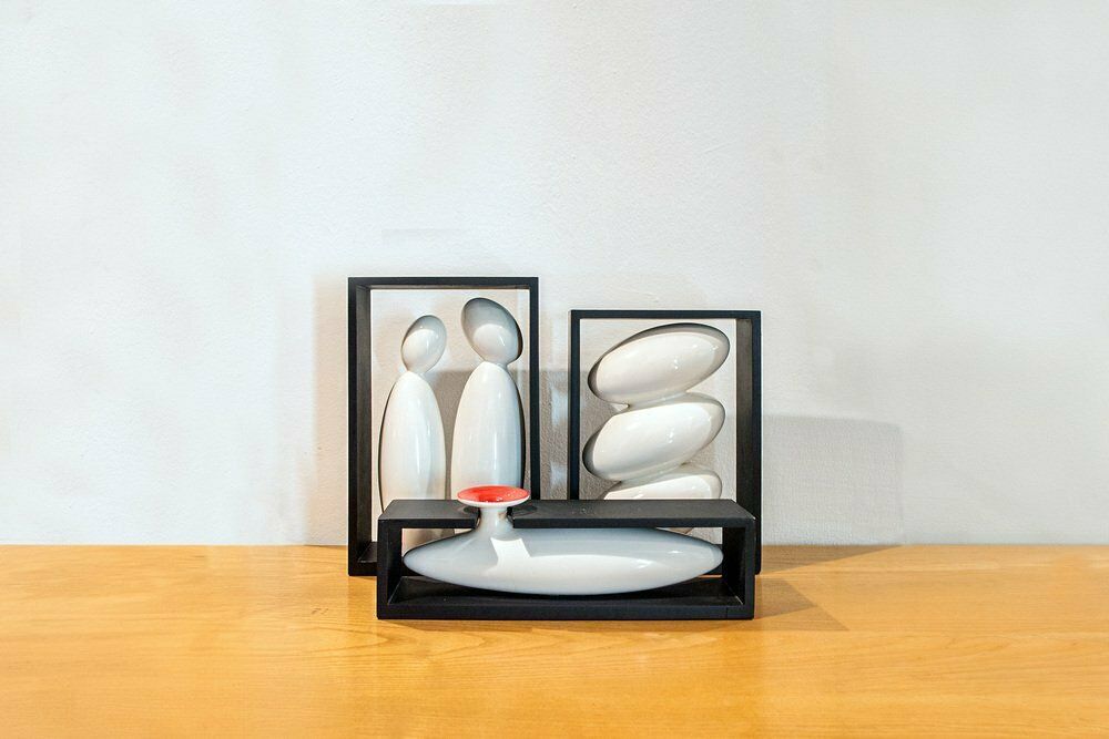 Keramische En Houten Sculpturen Van P.A. Crespi, Jaren 1960, Set Van 3