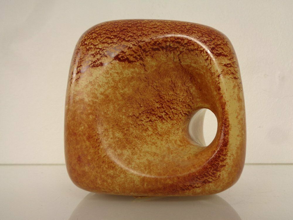 Italian Ceramic Cube Vase By Roberto Rigon For Bertoncello, 1960s photo vintage