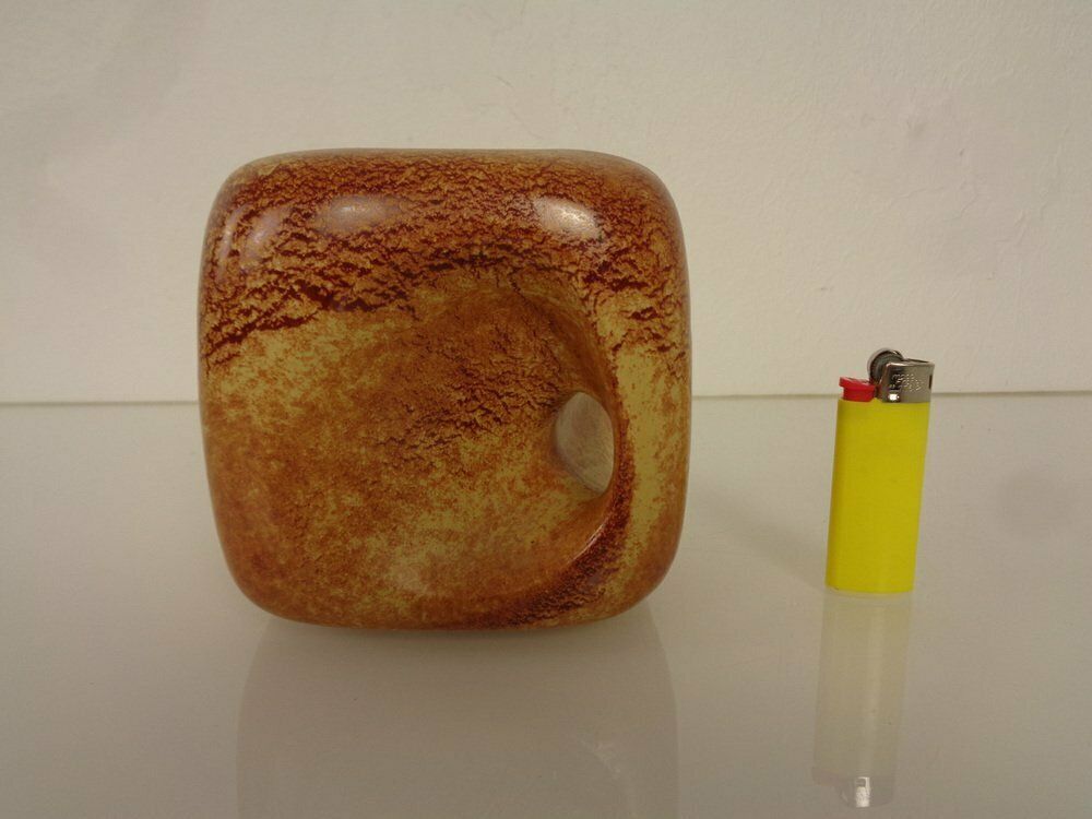 photo for sale Italian Ceramic Cube Vase By Roberto Rigon For Bertoncello, 1960s