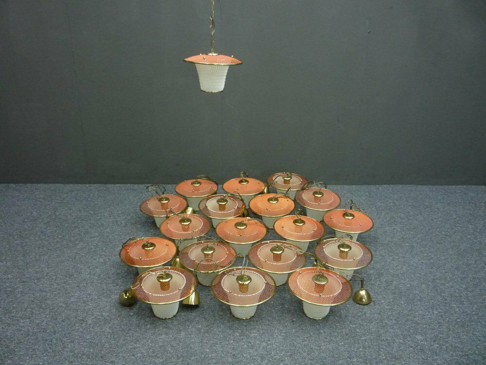 photo furniture Mid Century Hanging Lamp Made Of Metal And Brass, 1950s