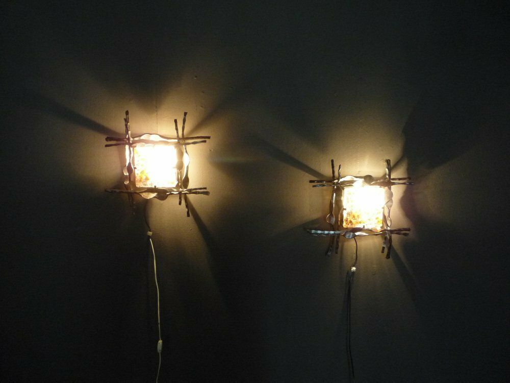 Large Brutalist Wall Lamps By Tom Ahlström & Hans Ehrlich, 1960s Set Of 2 photo furniture