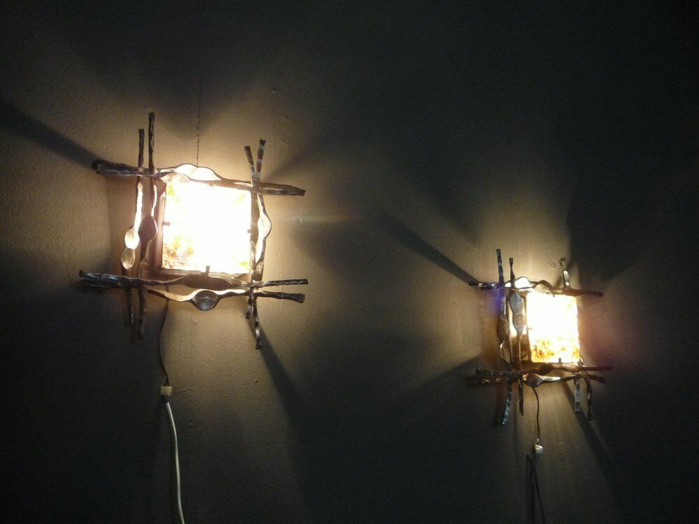 photo furniture Large Brutalist Wall Lamps By Tom Ahlström & Hans Ehrlich, 1960s Set Of 2