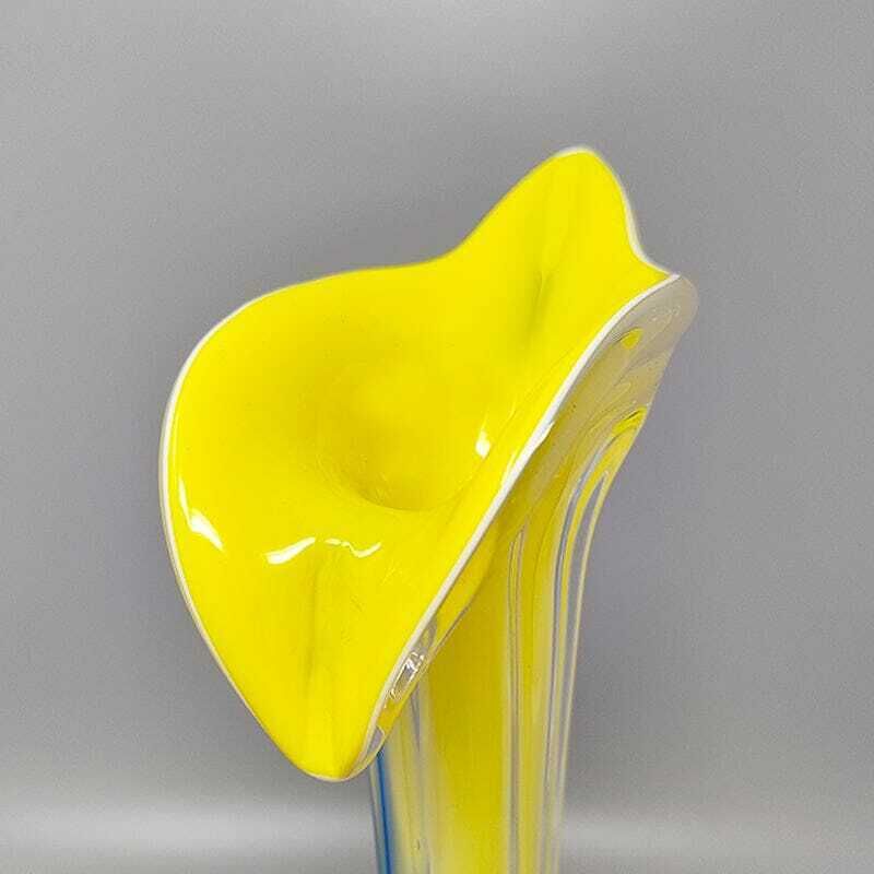 photo furniture 1960s Astonishing Jack In The Pulpit "Calla Lily" Vase In Murano Glass.