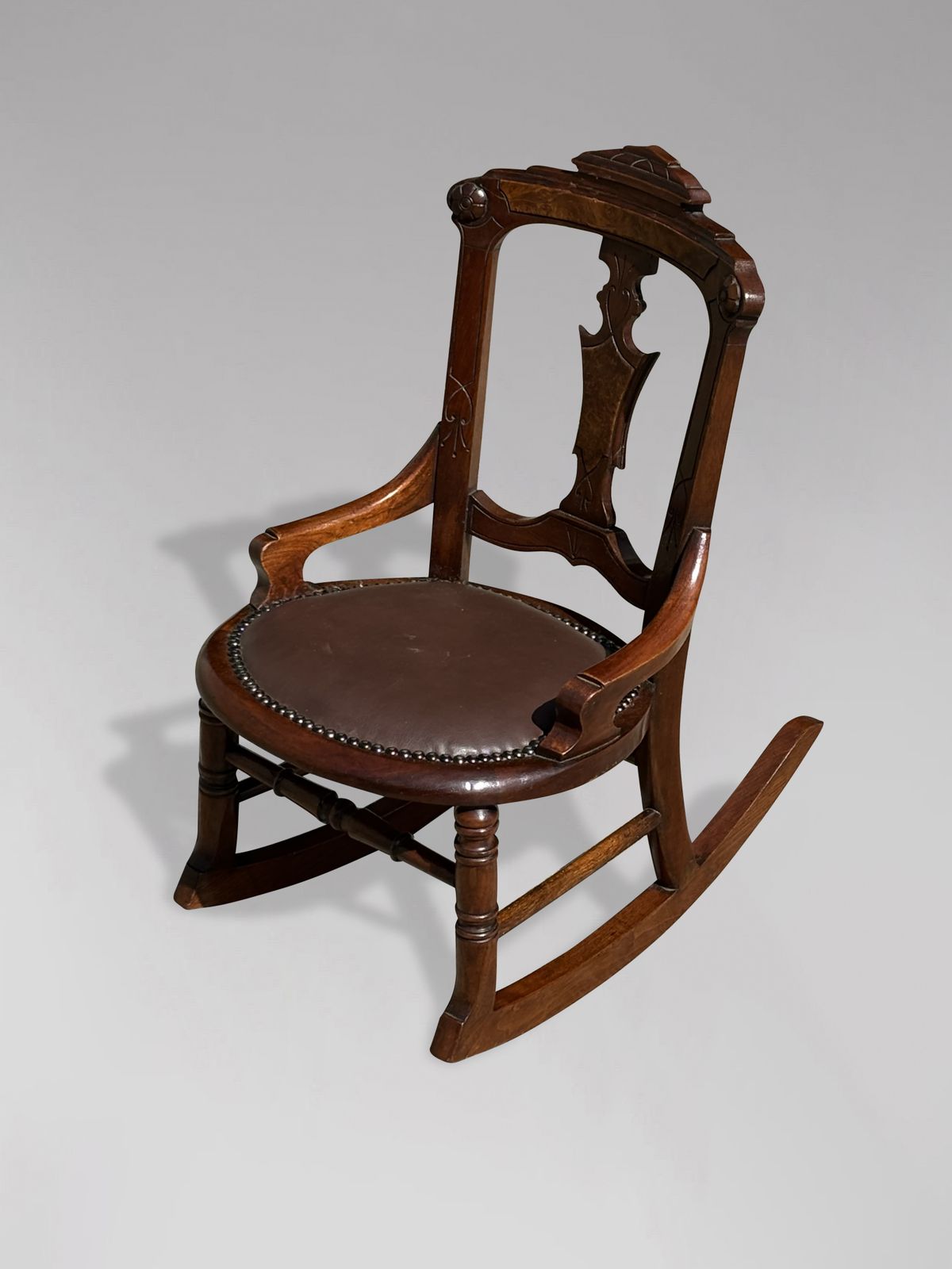 19th Century Victorian Period Mahogany Child's Rocking Chair photo Furniture