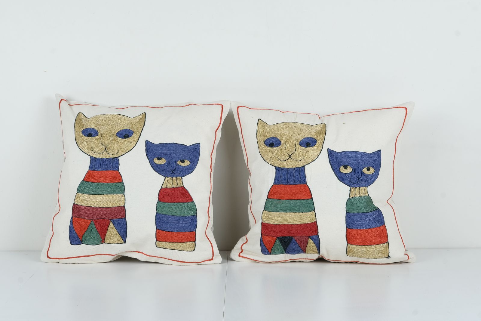 Tashkent Suzani Animal Pictorial Pillow Case Made From A 19th Century Suzani, Set Vat Motif Cushion Cover