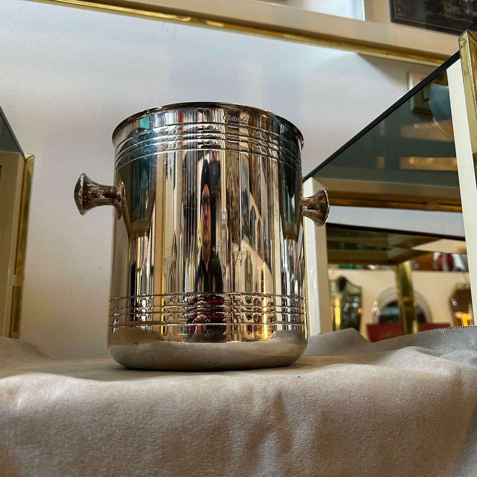 1980s Modernist Silver Plated French Wine Cooler By Christofle photo 978.0