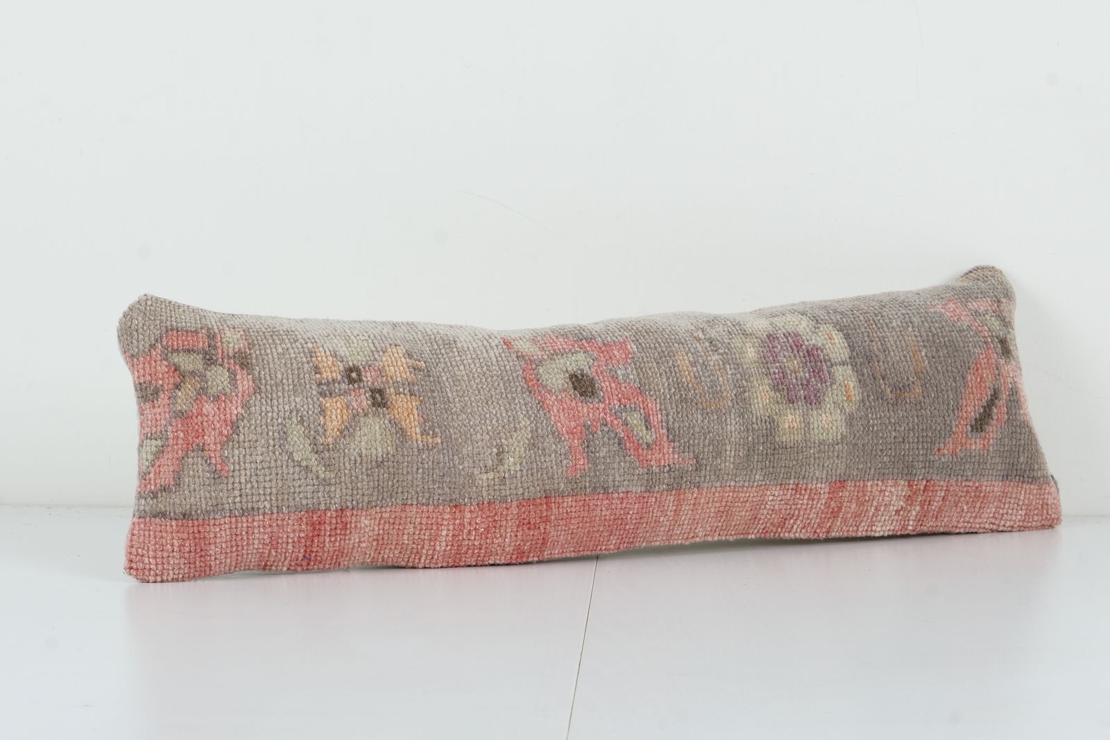 Turkish Carpet  Pillow Cover, Tribal Design Anatolian Cover, Old Pale Lumbar Pillow photo for sale
