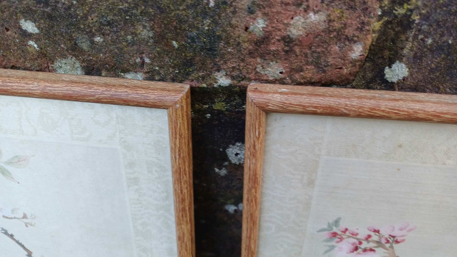 Set Of Four Very Beautiful Vintage Watercolour Silk Paintings , Japanese Oriental Floral Theme   Four Original Art Silk Paintings photo Art