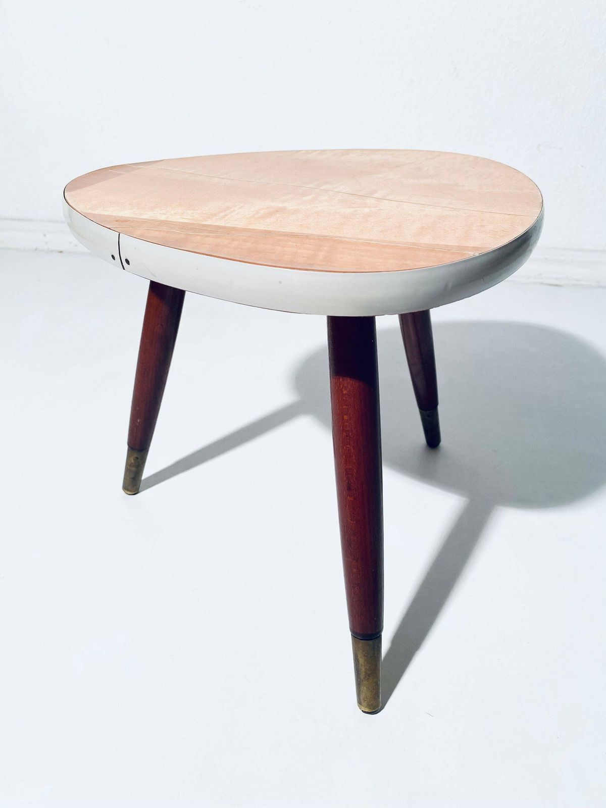 Elegant Mid Century Wooden Planter Table / 1950s 1960s Rockabilly Style photo for sale