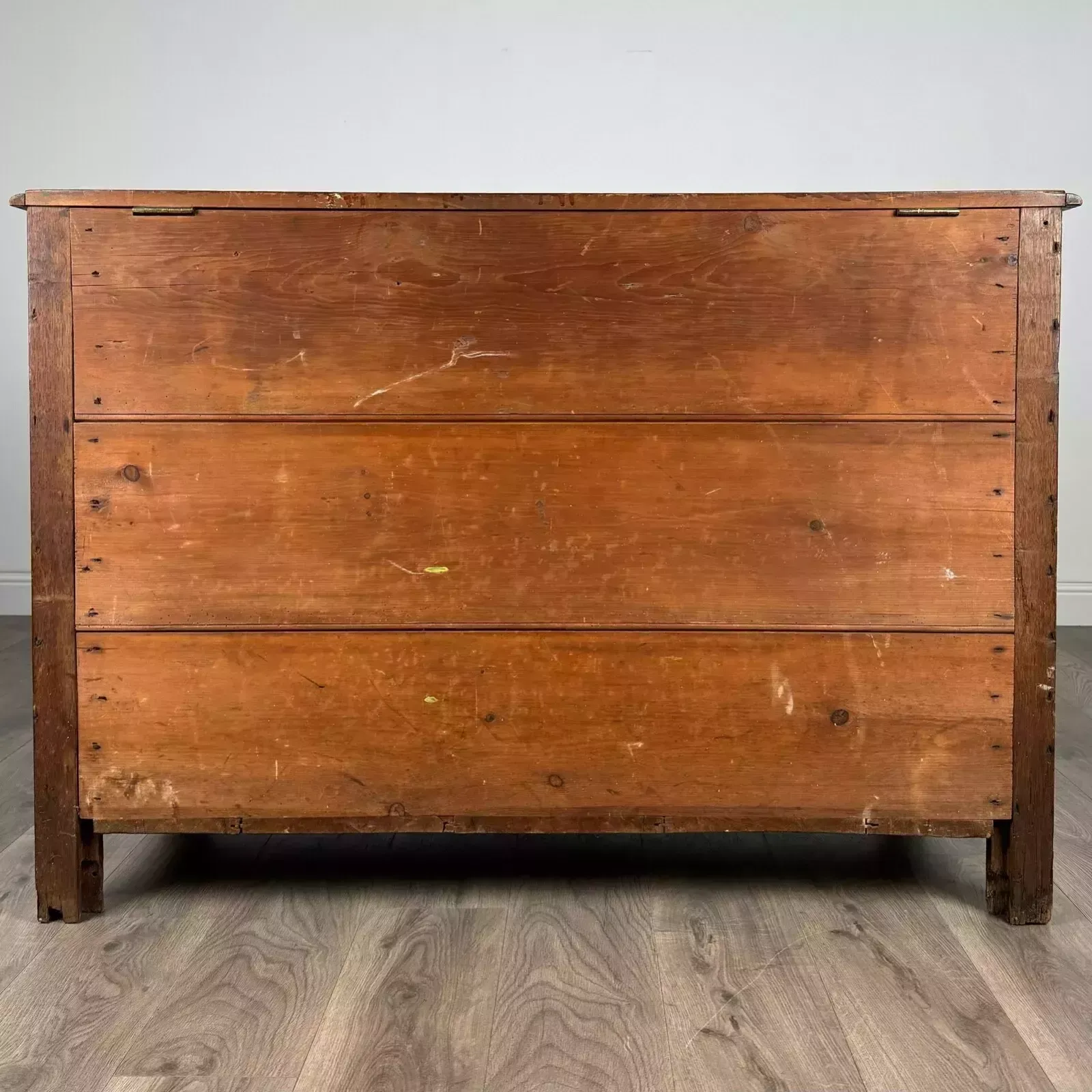 Antique 18th Century Coffer Of Unusual Size In Oak photo 795.0