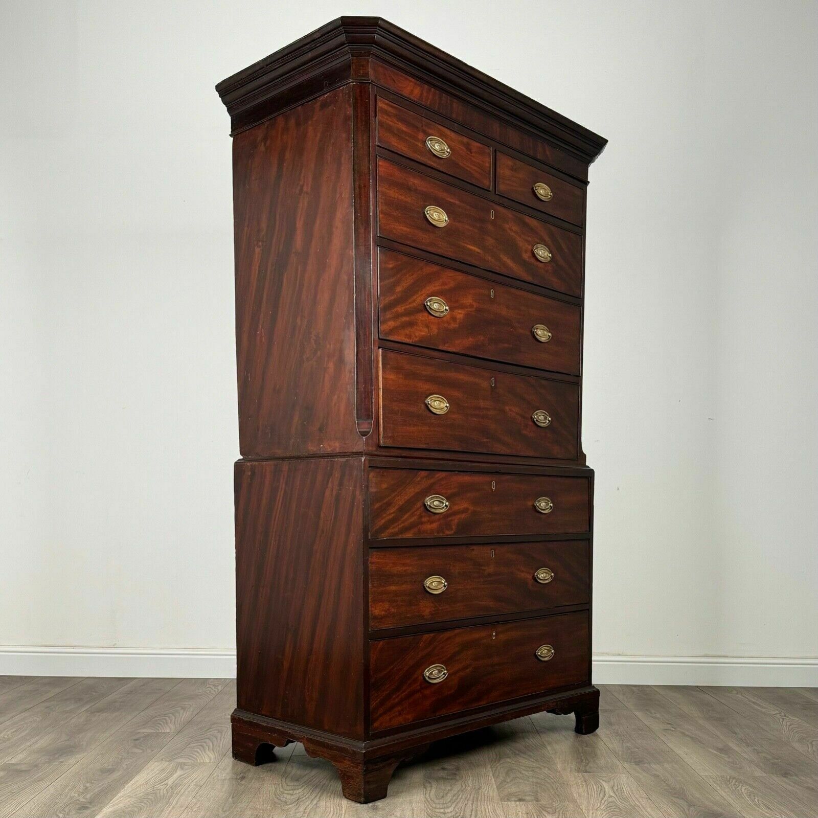 Antique 18th Century Chest On Chest In Mahogany photo vintage