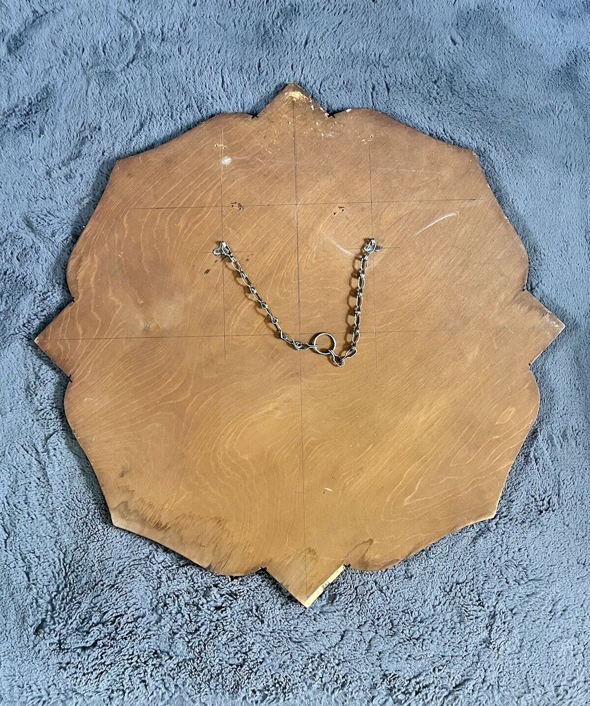 photo buy Huge 28" Beautiful 1930's Art Deco Flower Shaped Over Mantel Mirror Copper Peach