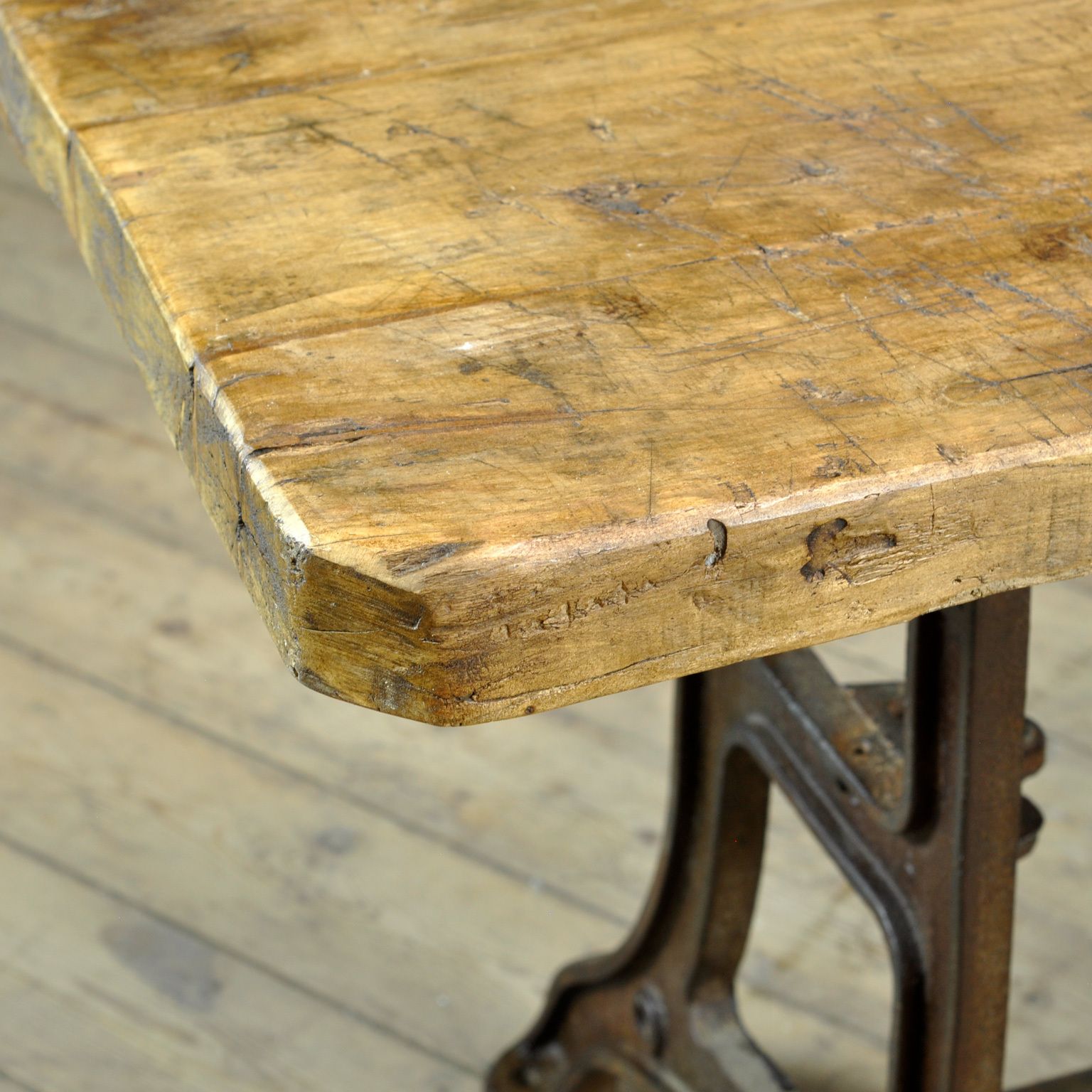 Industrial Table With An Old Pine Top photo 750.0