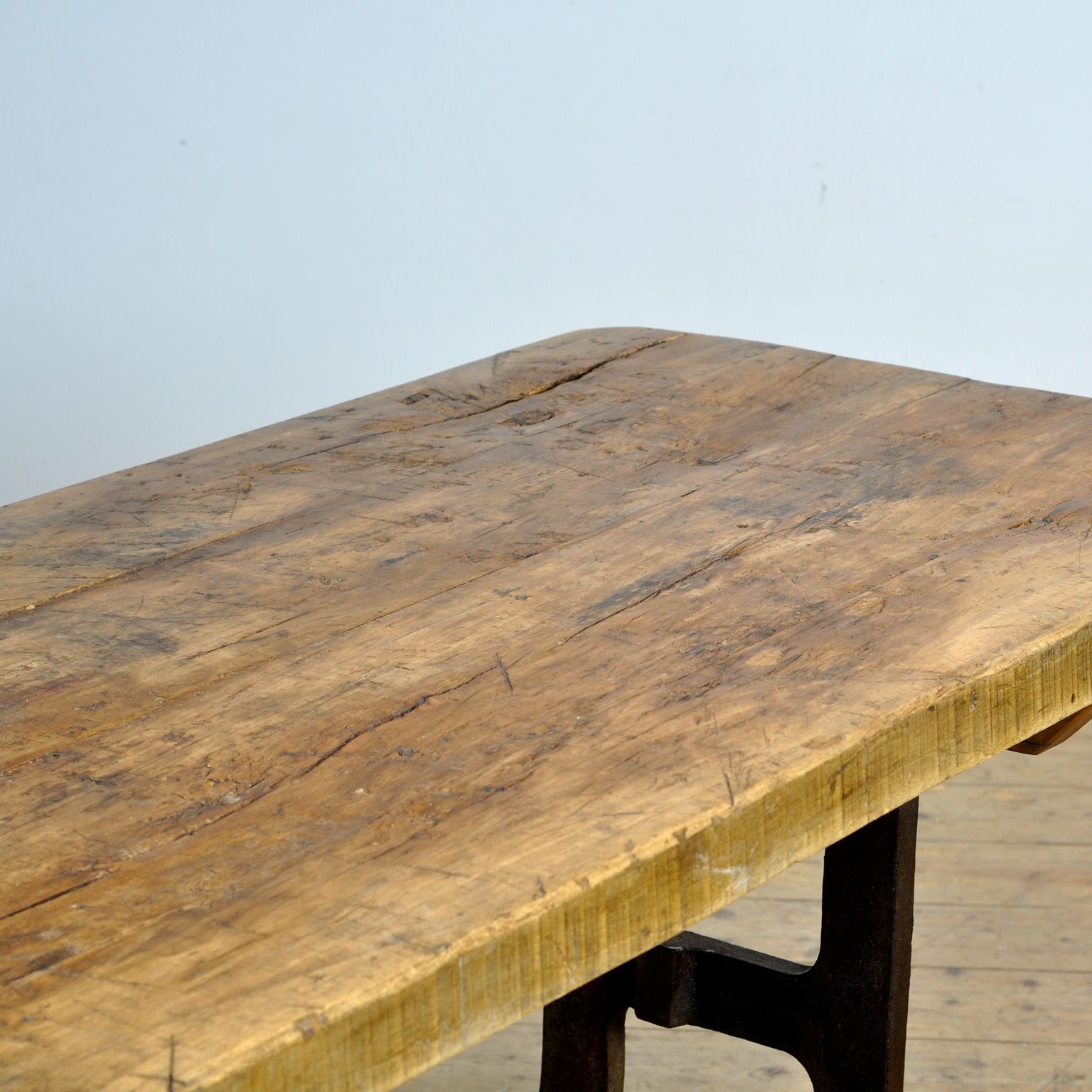 Industrial Table With An Old Pine Top photo vinterior