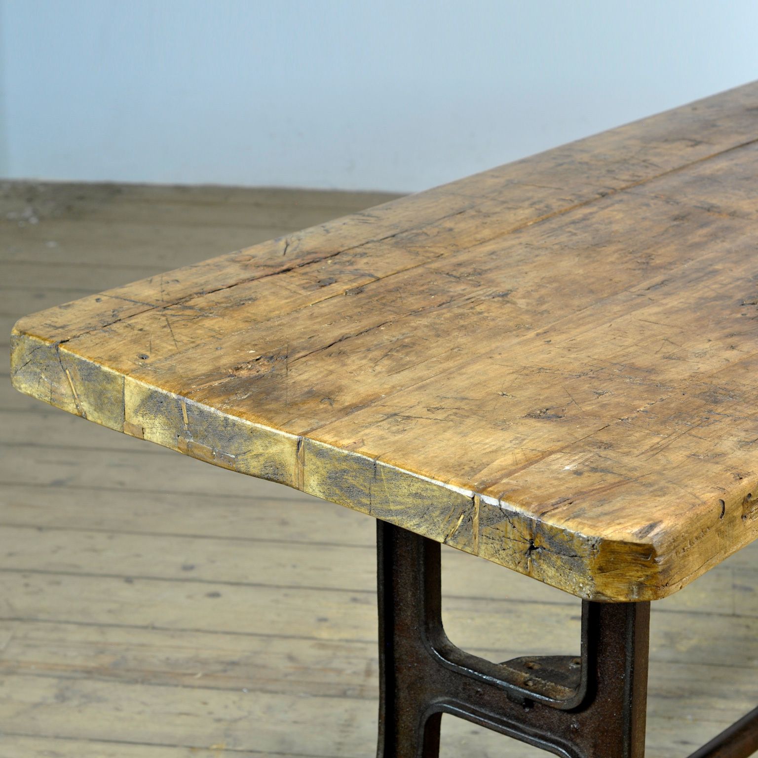 photo for sale Industrial Table With An Old Pine Top