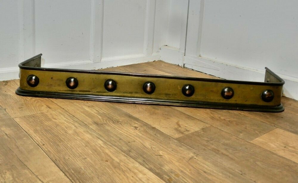 Superb Victorian Arts And Crafts Brass And Copper Fender