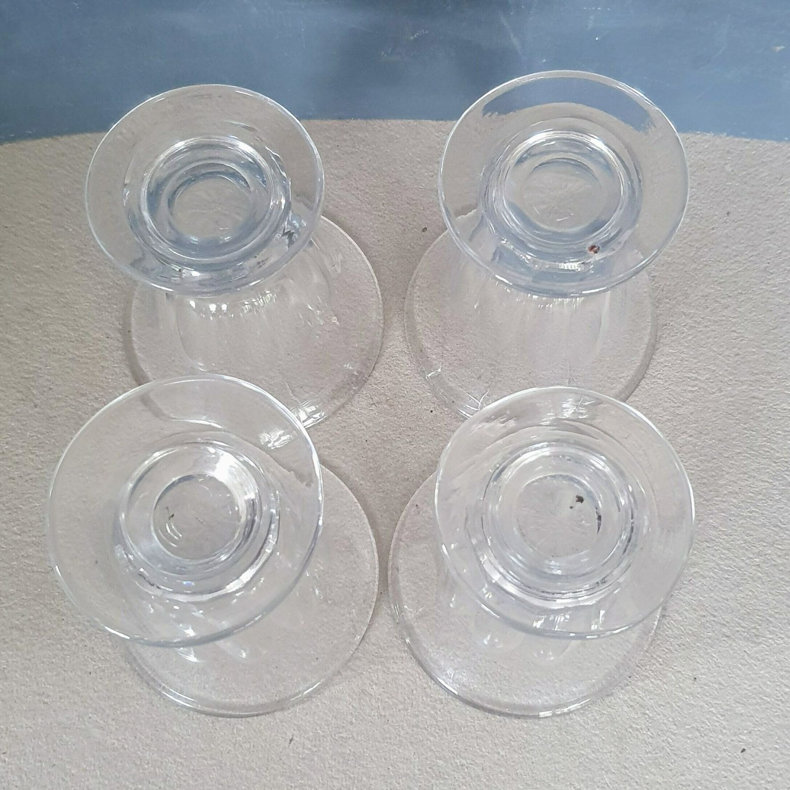 photo for sale A Rare Set Of 4 Antique Regency Period Lead Crystal Small 3 1/2 Inches Tall Custard Cups, Hand Blown And Cut