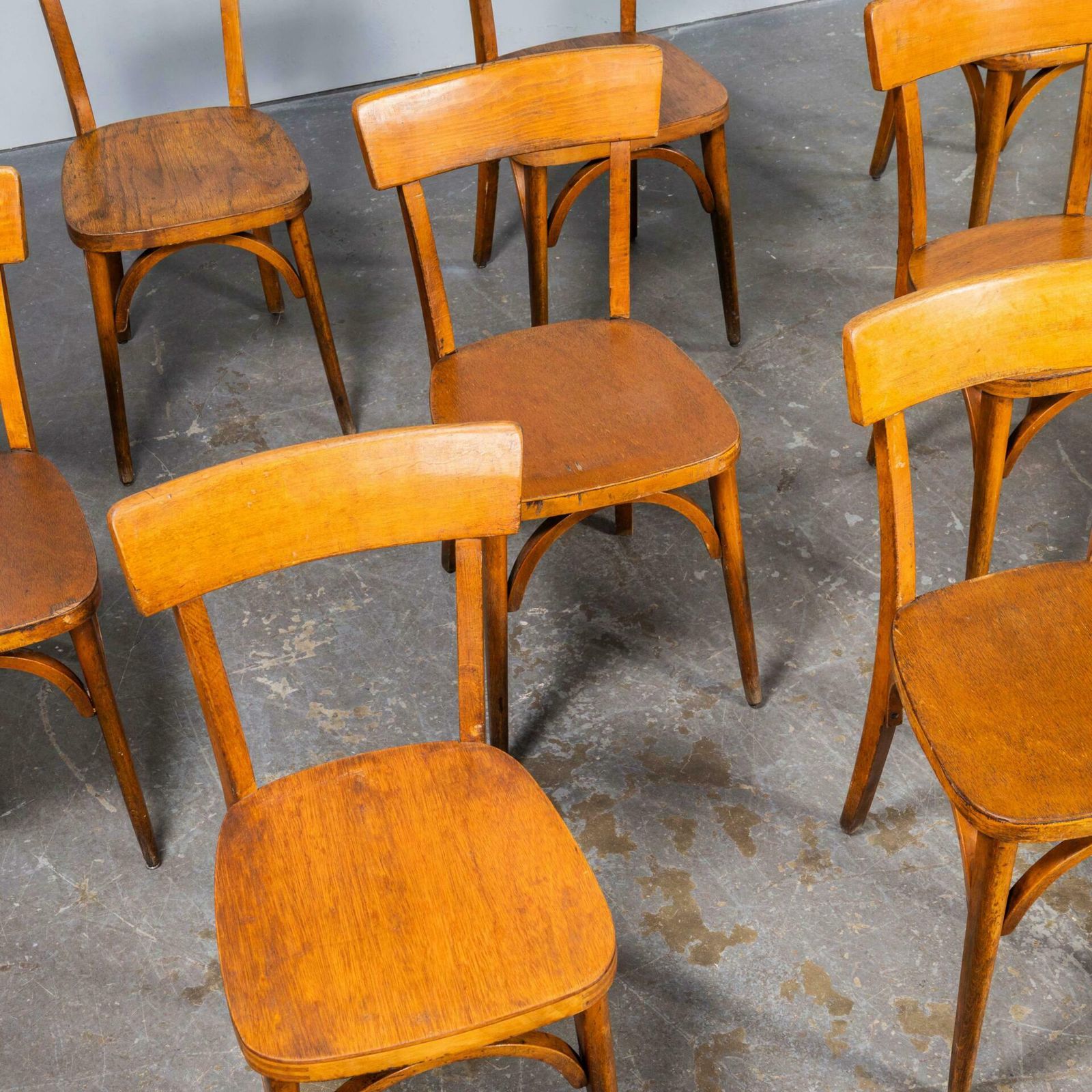 50’s Honey Colour Baumann Bentwood Dining Chairs – Set Of Nine photo for sale