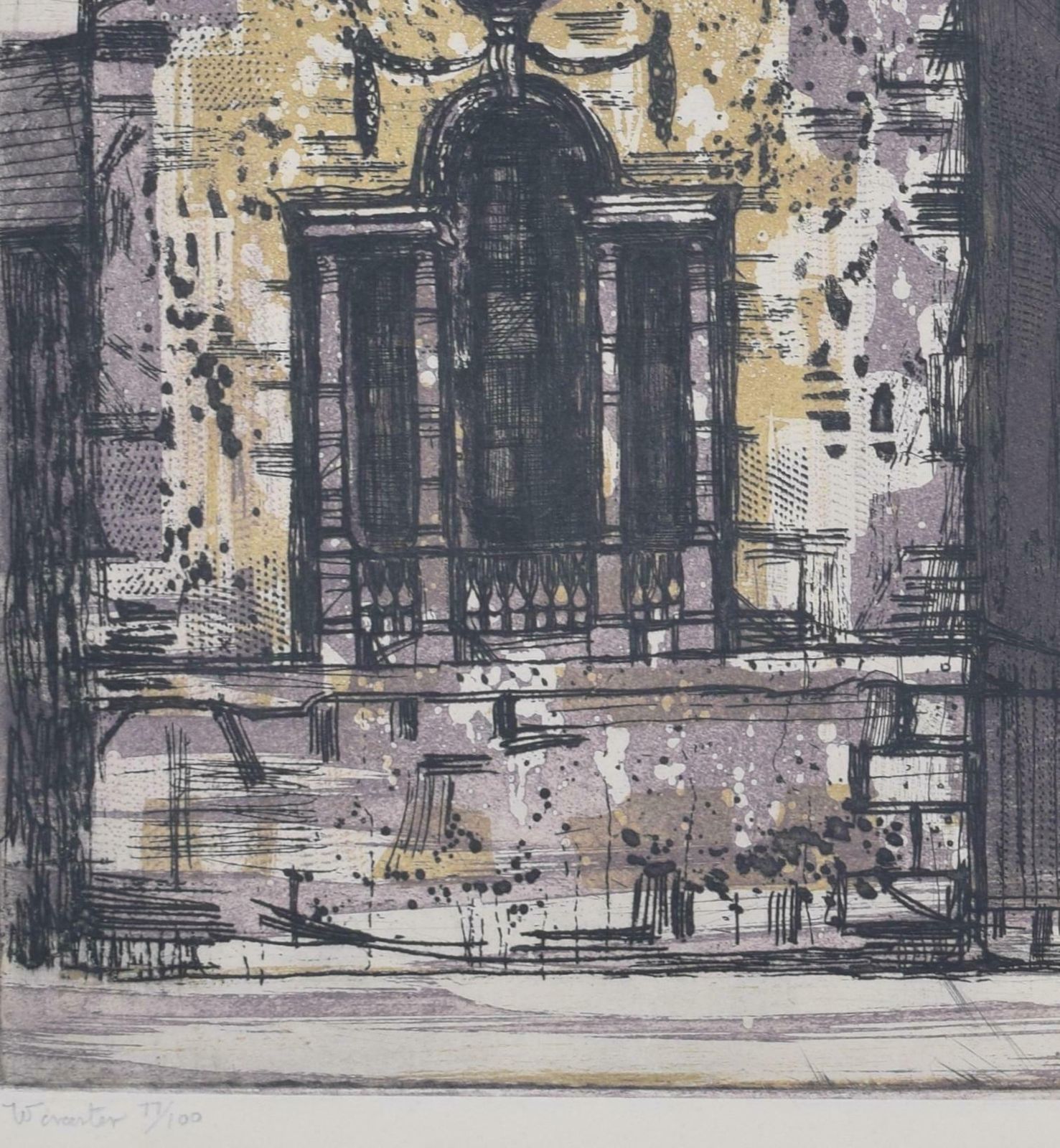 Richard Beer Worcester College, Oxford Lithograph By Richard Beer photo for sale