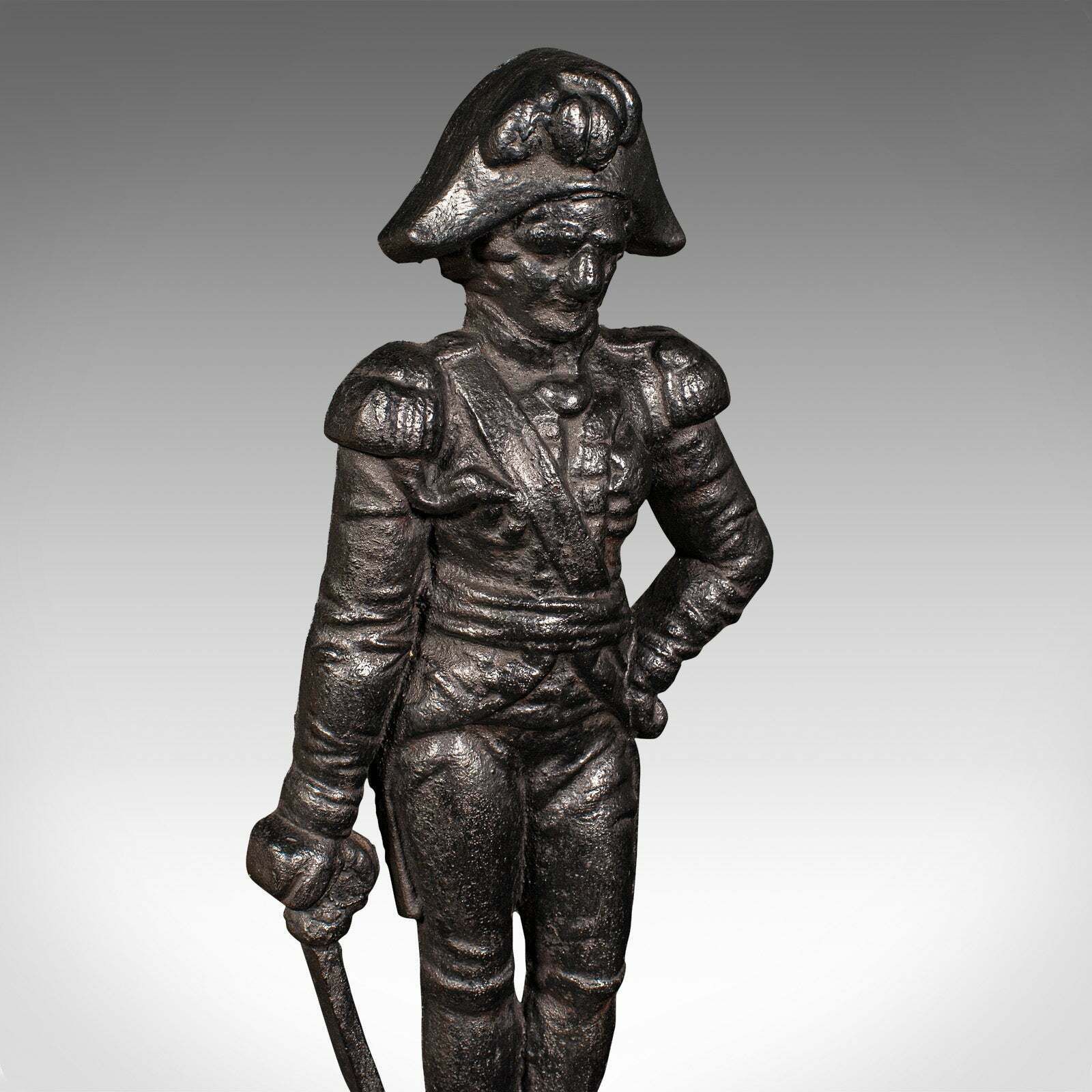 Antique Figural Doorstop, English, Cast Iron, Lord Nelson Door Keeper, Regency photo vinterior