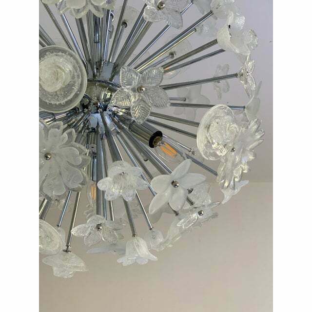 Contemporary "Bouquet" Flowers Murano Glass Sputnik Chandelier photo for sale