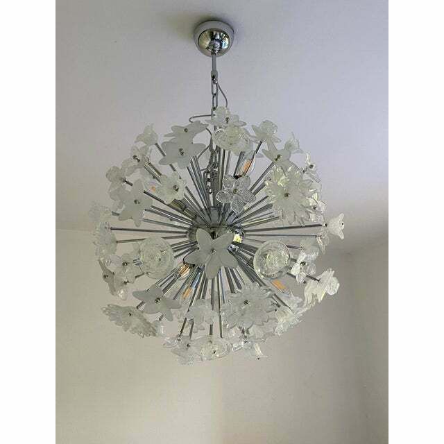 Contemporary "Bouquet" Flowers Murano Glass Sputnik Chandelier photo vintage
