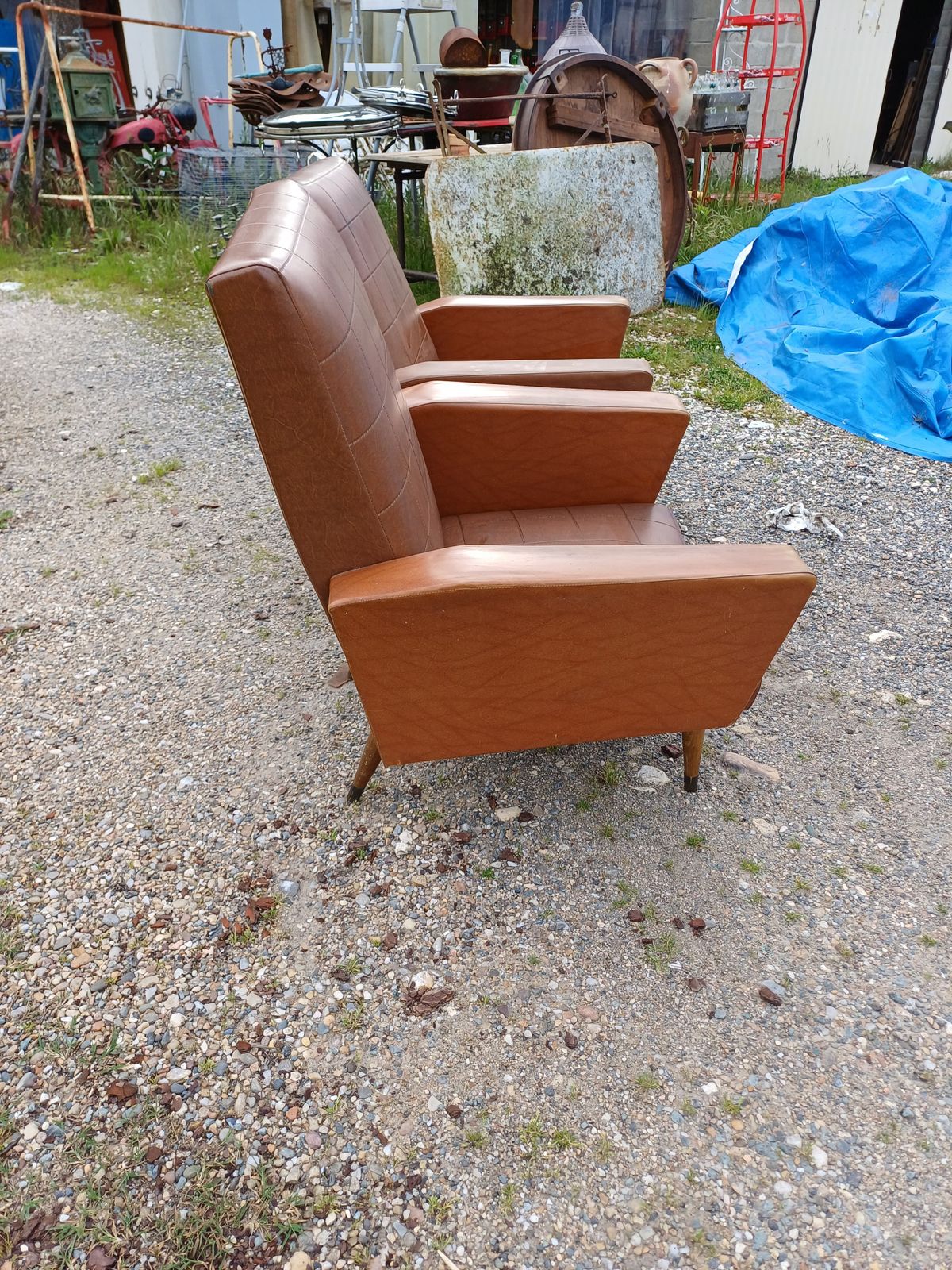 Pair Of Vintage Skai Brown Armchairs photo for sale