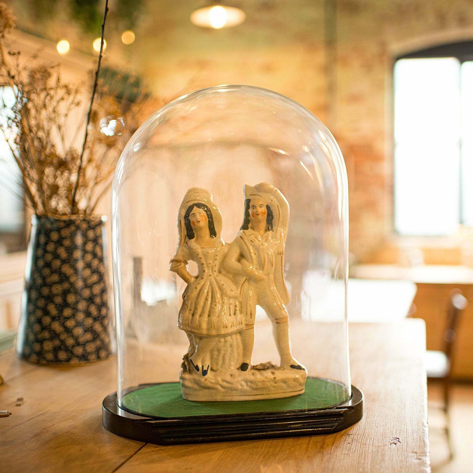 Antique Ovoid Display Dome English Glass Taxidermy Clock Showcase Victorian photo furniture