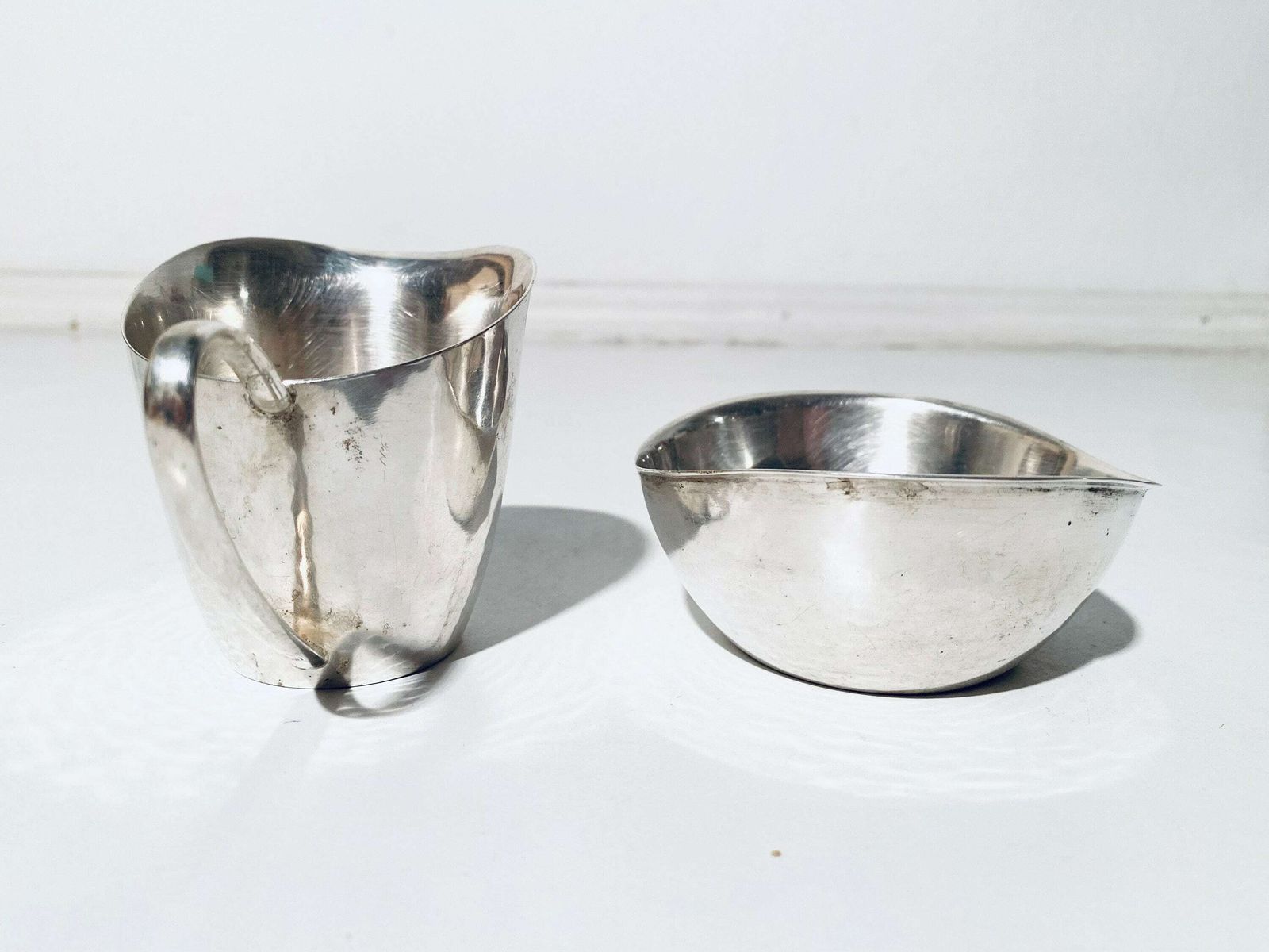 Wmf Mid Century Silver Sugar Bowl & Milk Jug With Tray Set / Vintage Kitchen Decor 1950s photo 51.0