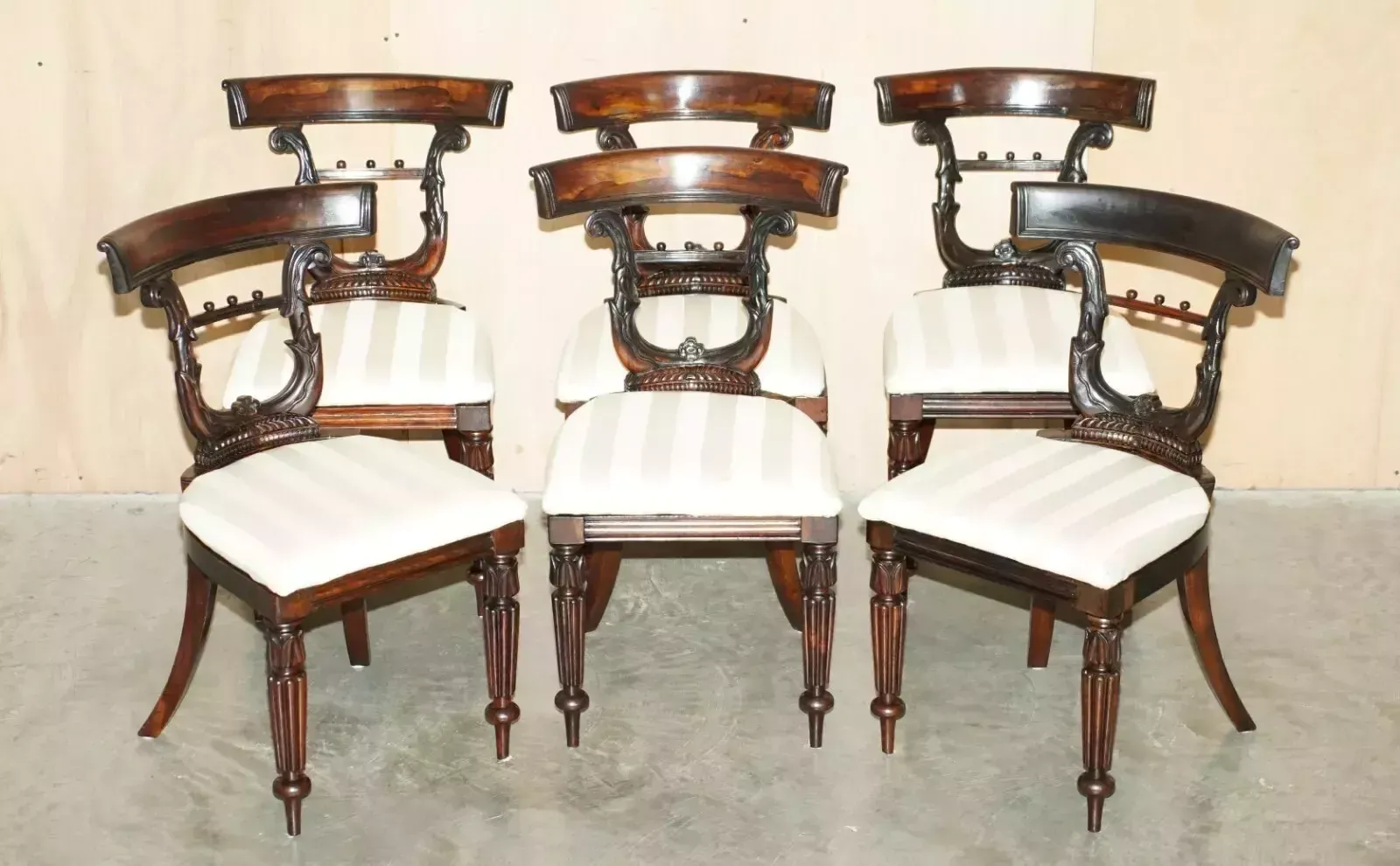 Six Gillows Of Lancaster Attributed Antique Rosewood Regency 1810 Dining Chairs